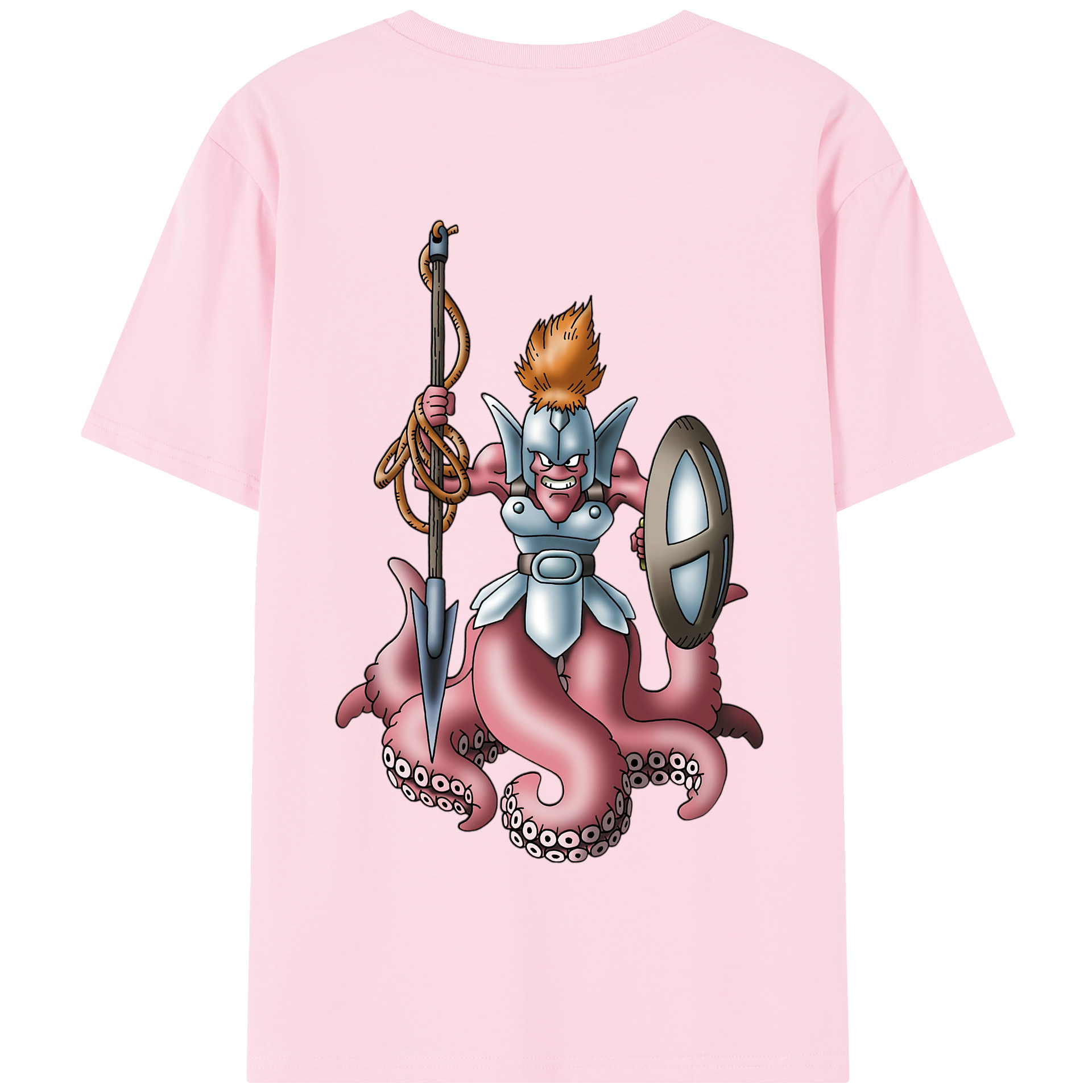 （画像用） ドラゴンクエスト Doragon Kuesuto Dragon Quest 綿100％半袖Tシャツ（背面プリント）