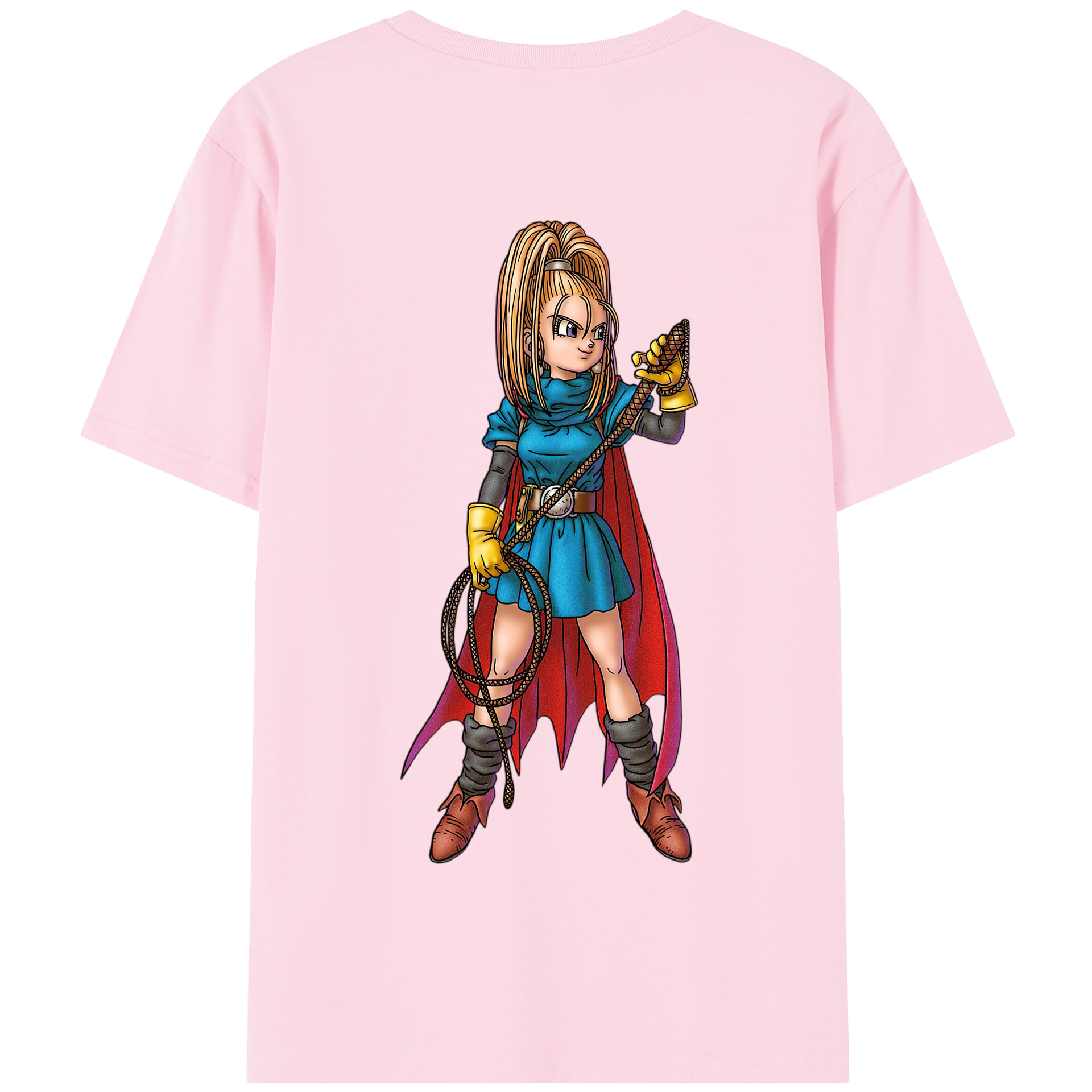 （画像用） ドラゴンクエスト Doragon Kuesuto Dragon Quest 綿100％半袖Tシャツ（背面プリント）