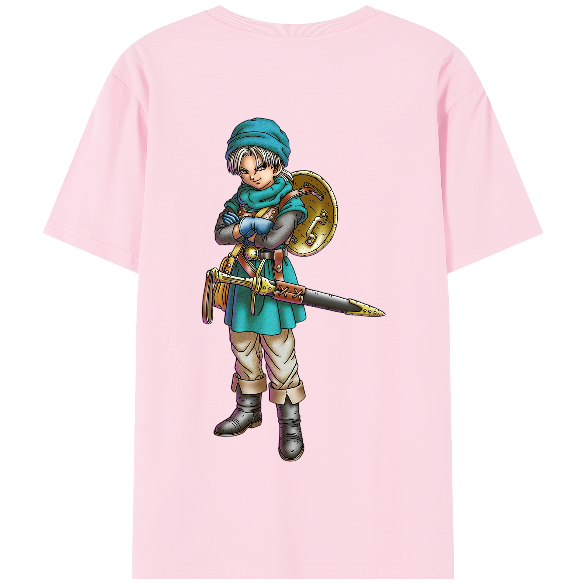 （画像用） ドラゴンクエスト Doragon Kuesuto Dragon Quest 綿100％半袖Tシャツ（背面プリント）