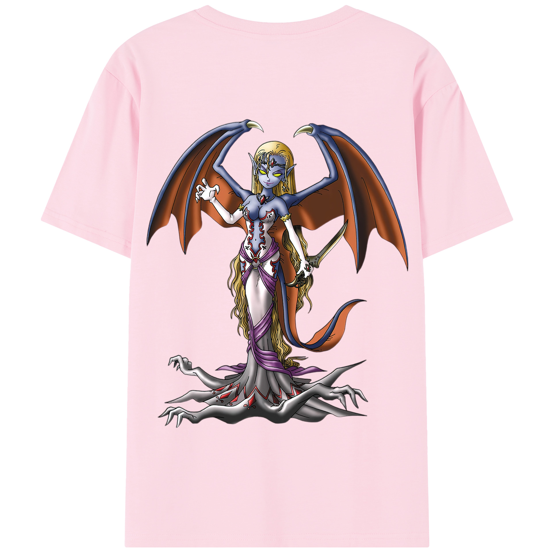 （画像用） ドラゴンクエスト Doragon Kuesuto Dragon Quest 綿100％半袖Tシャツ（背面プリント）