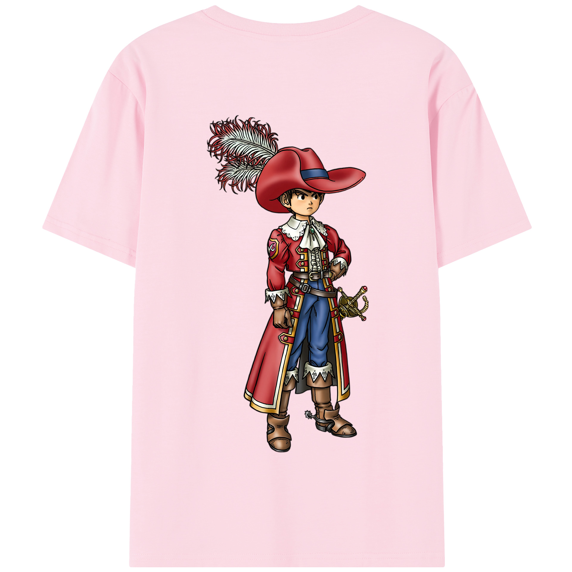 （画像用） ドラゴンクエスト Doragon Kuesuto Dragon Quest 綿100％半袖Tシャツ（背面プリント）