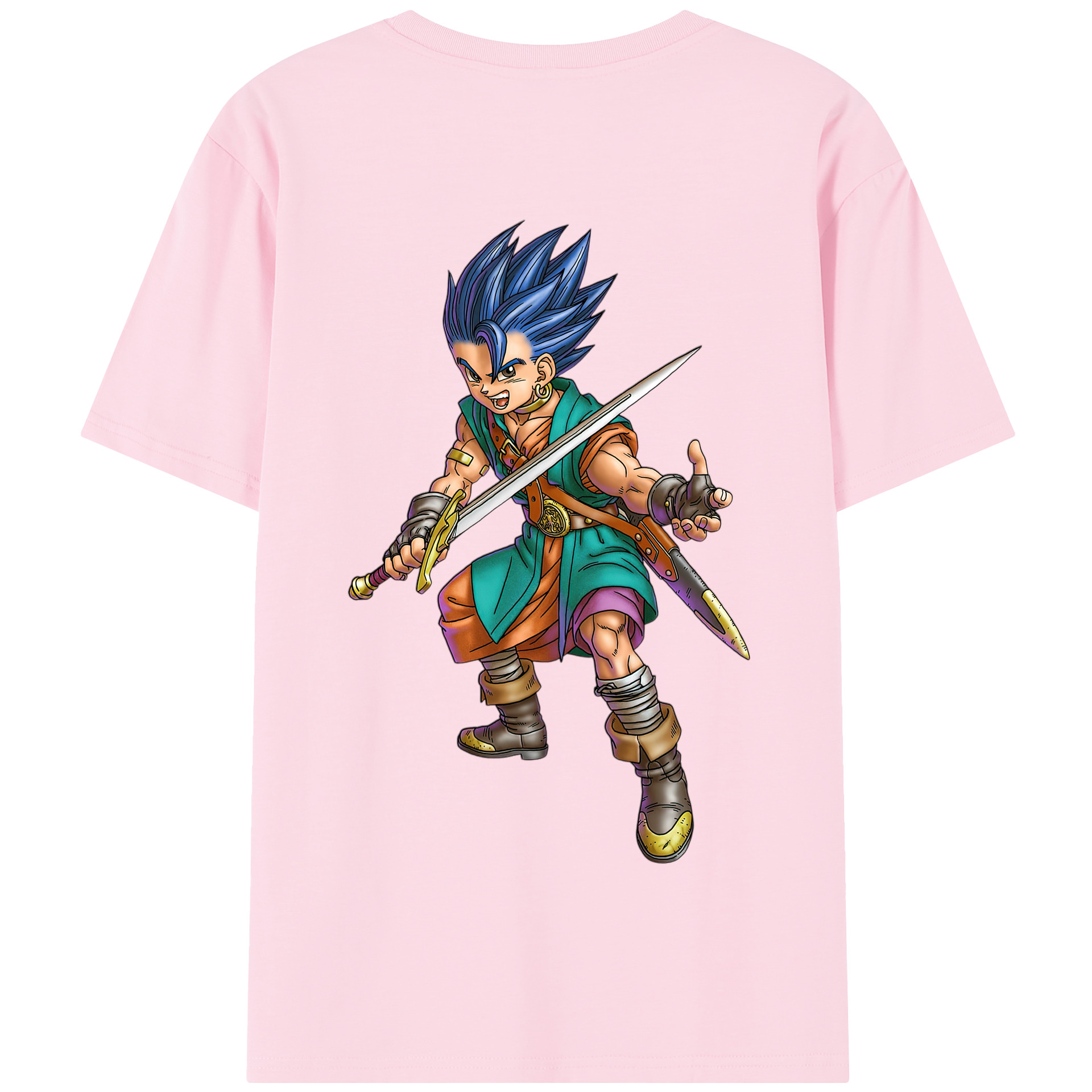 （画像用） ドラゴンクエスト Doragon Kuesuto Dragon Quest 綿100％半袖Tシャツ（背面プリント）