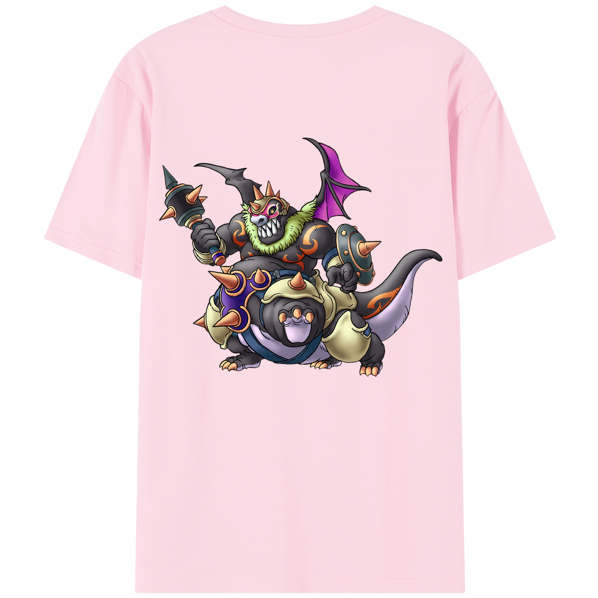 （画像用） ドラゴンクエスト Doragon Kuesuto Dragon Quest 綿100％半袖Tシャツ（背面プリント）