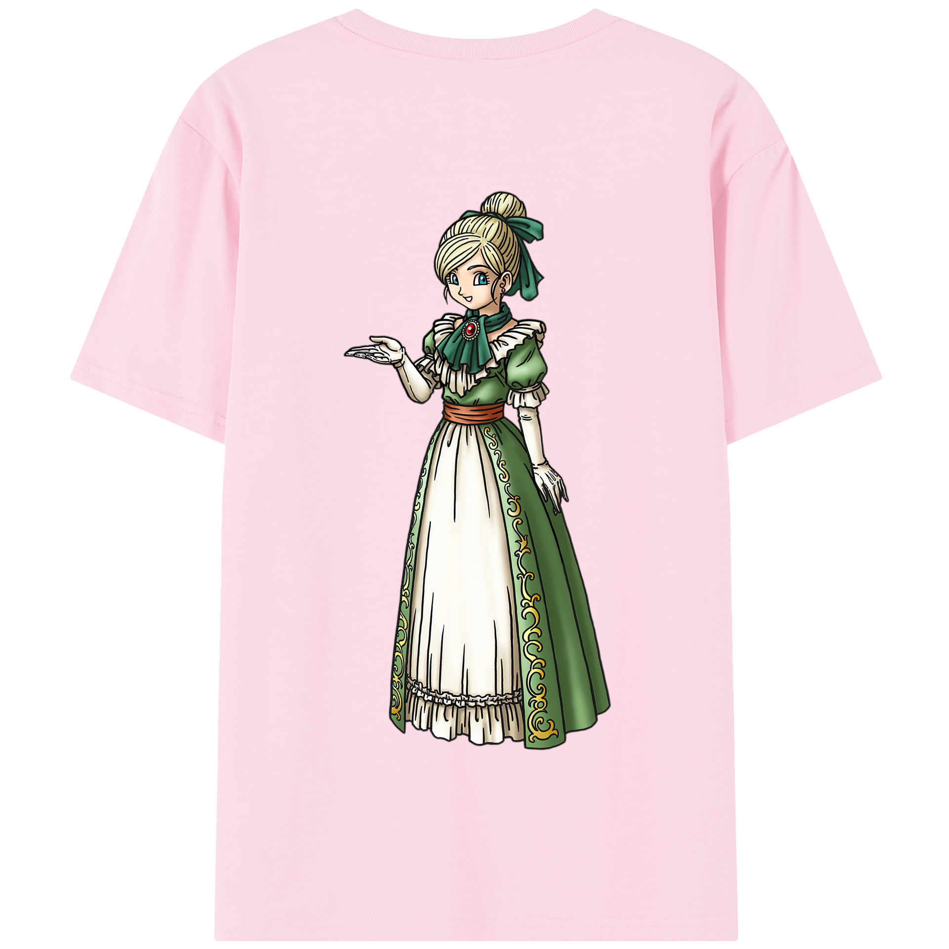 （画像用） ドラゴンクエスト Doragon Kuesuto Dragon Quest 綿100％半袖Tシャツ（背面プリント）