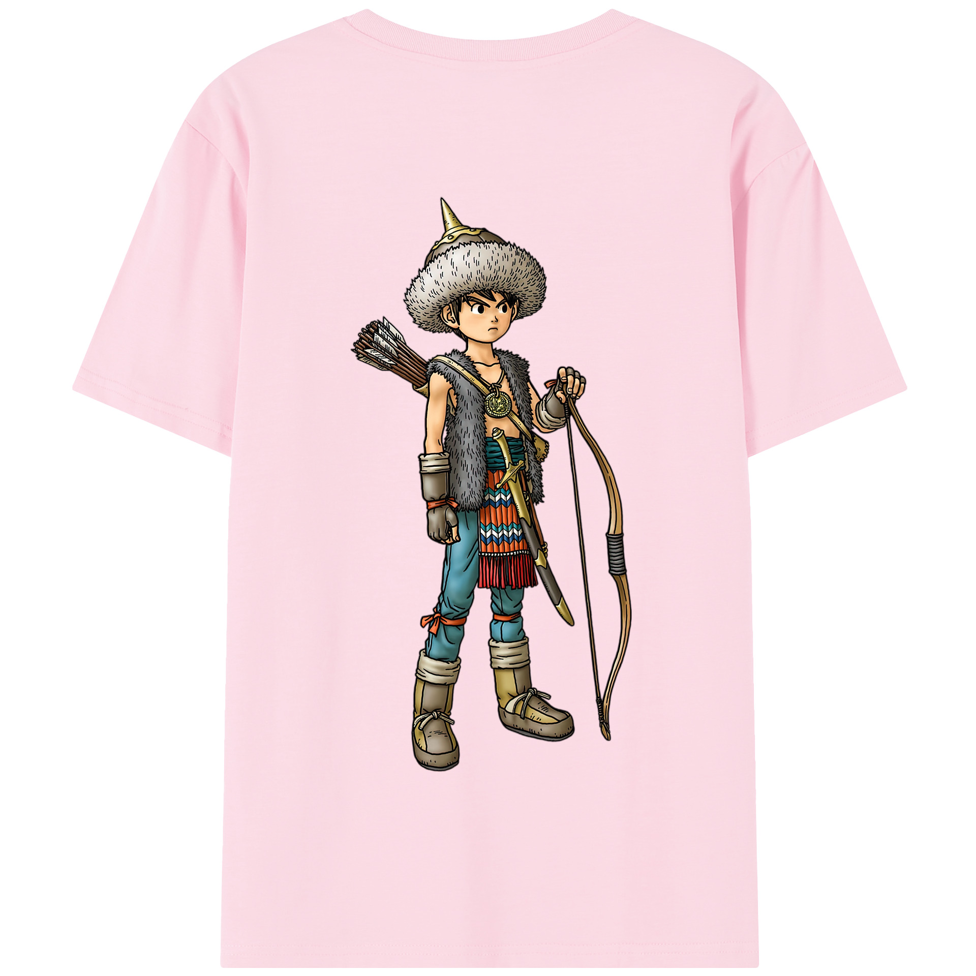（画像用） ドラゴンクエスト Doragon Kuesuto Dragon Quest 綿100％半袖Tシャツ（背面プリント）