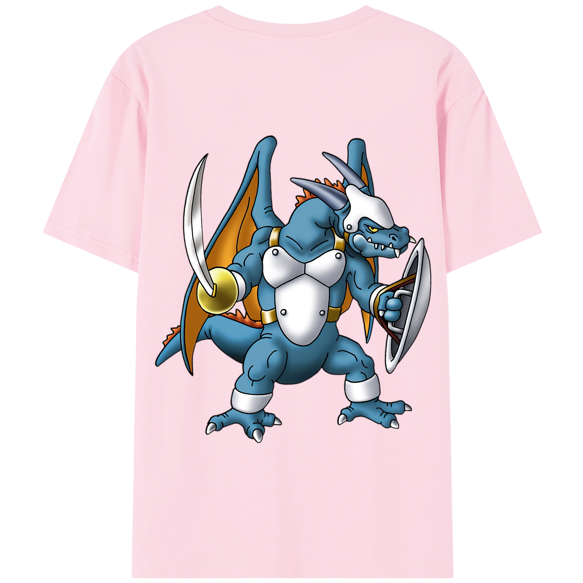 （画像用） ドラゴンクエスト Doragon Kuesuto Dragon Quest 綿100％半袖Tシャツ（背面プリント）