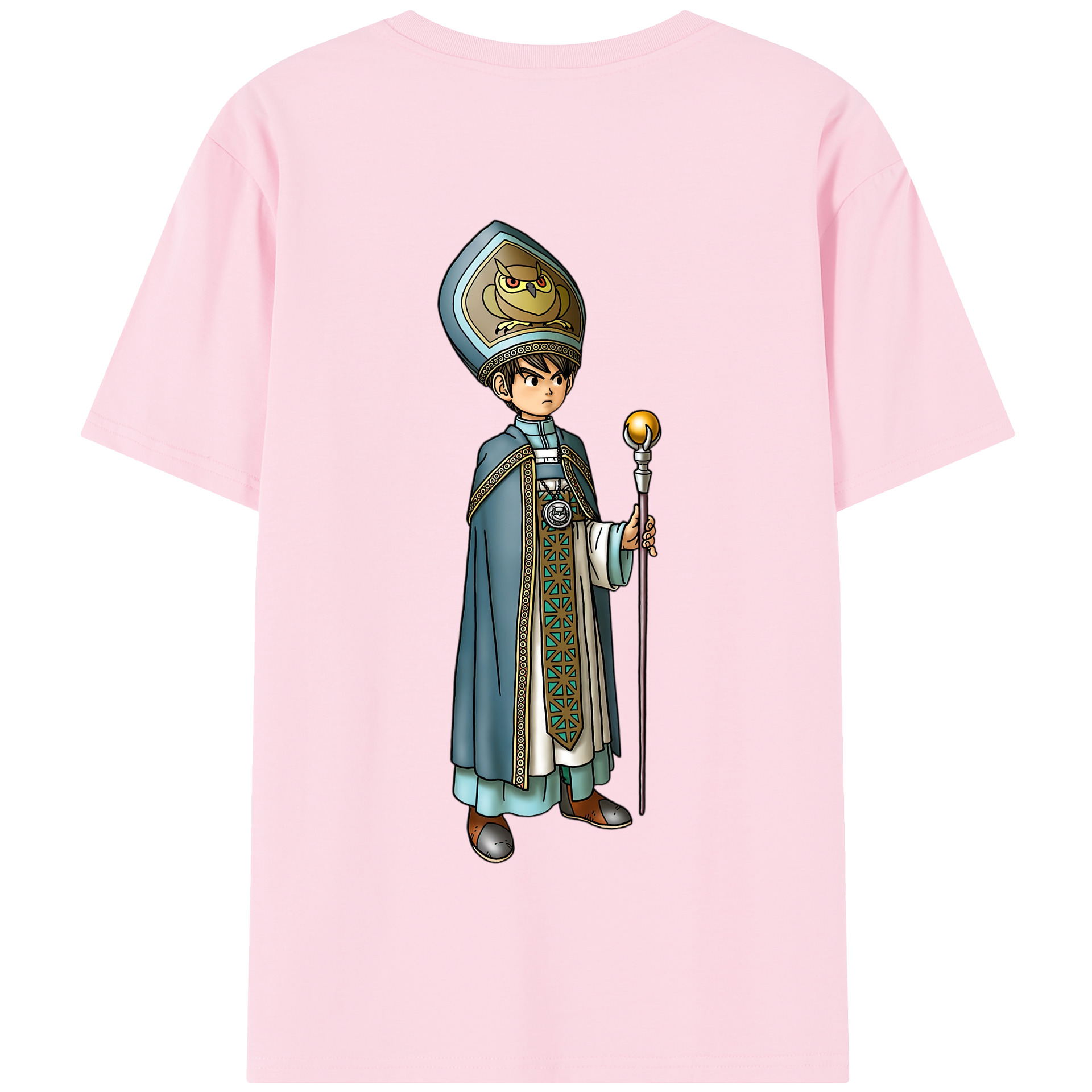 （画像用） ドラゴンクエスト Doragon Kuesuto Dragon Quest 綿100％半袖Tシャツ（背面プリント）