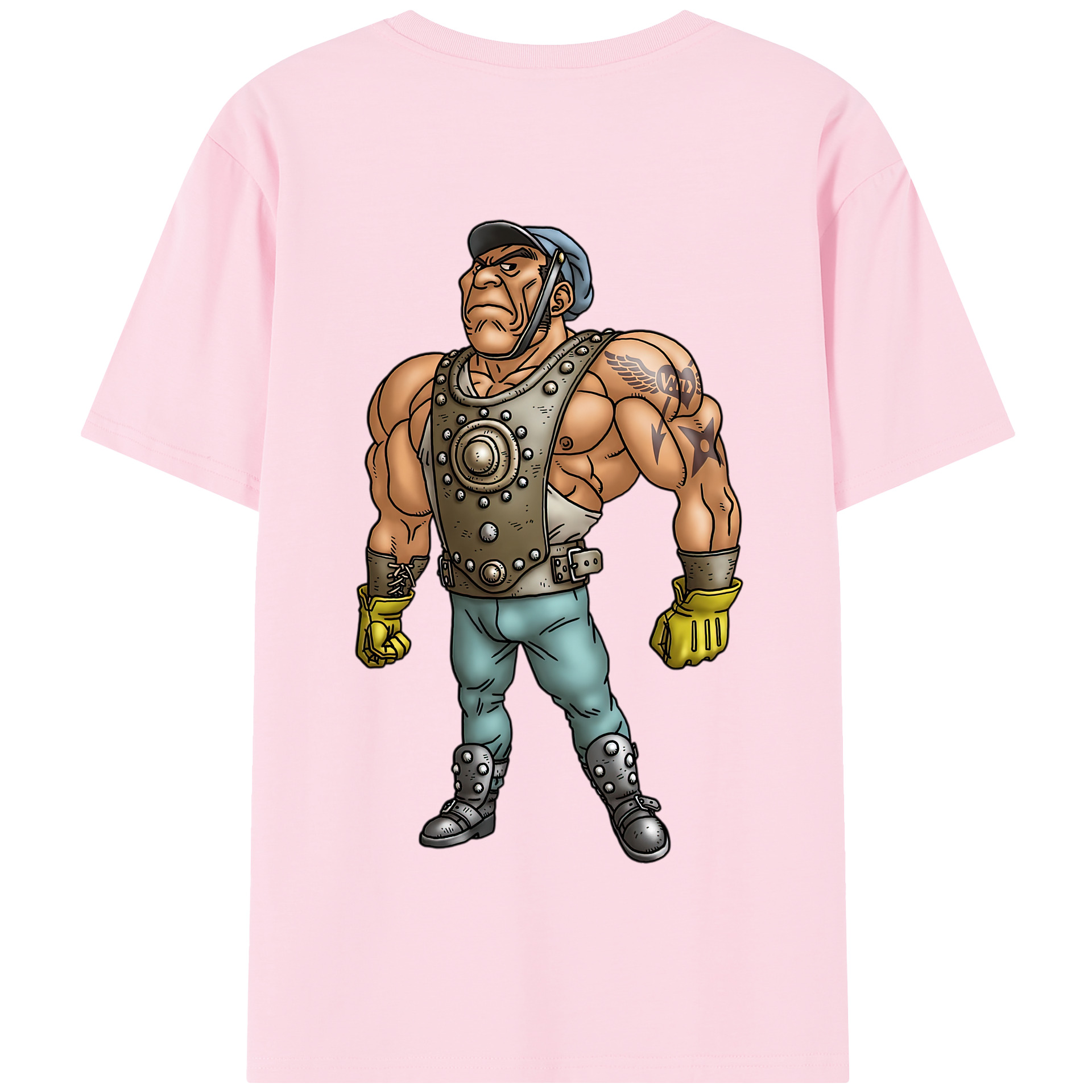 （画像用） ドラゴンクエスト Doragon Kuesuto Dragon Quest 綿100％半袖Tシャツ（背面プリント）