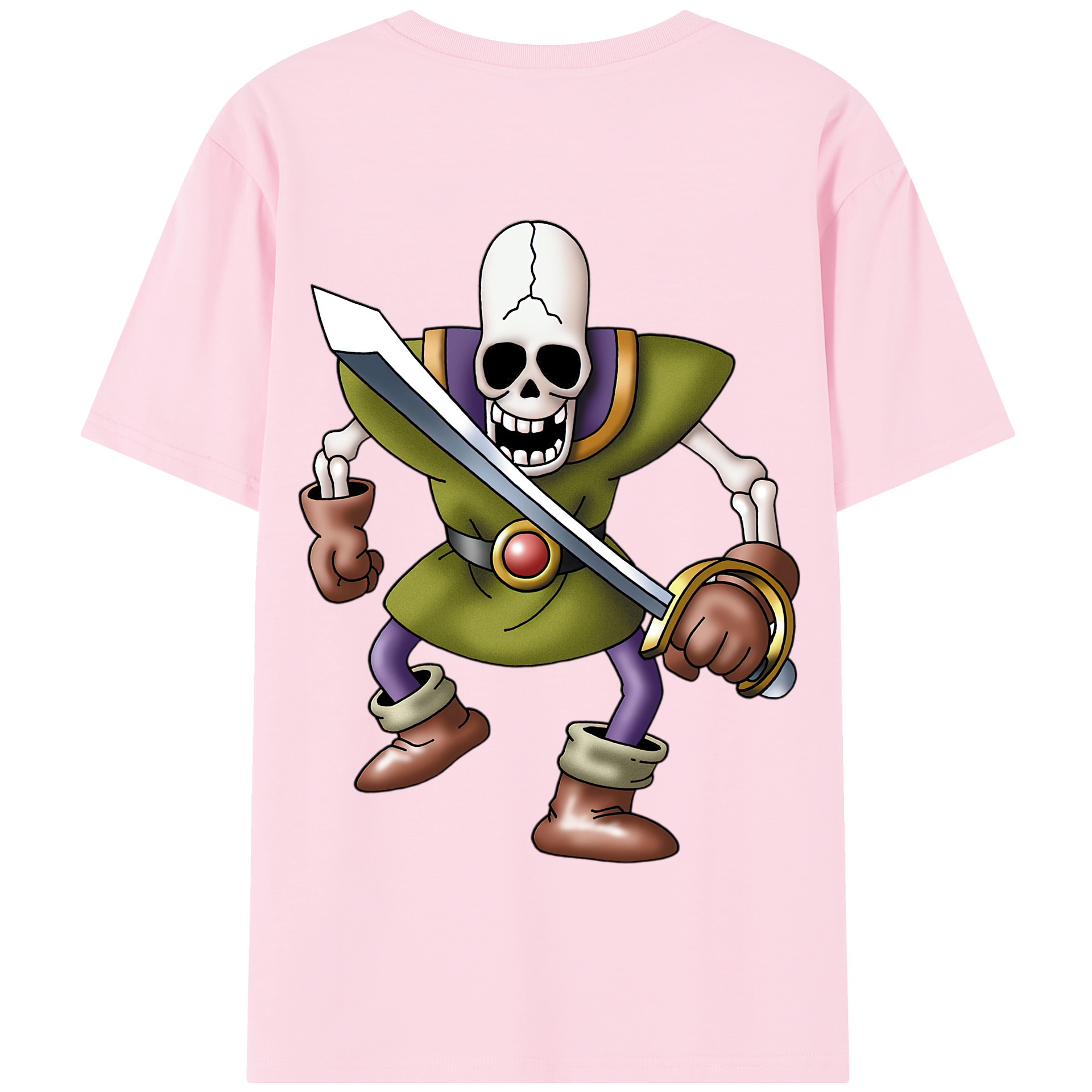 （画像用） ドラゴンクエスト Doragon Kuesuto Dragon Quest 綿100％半袖Tシャツ（背面プリント）