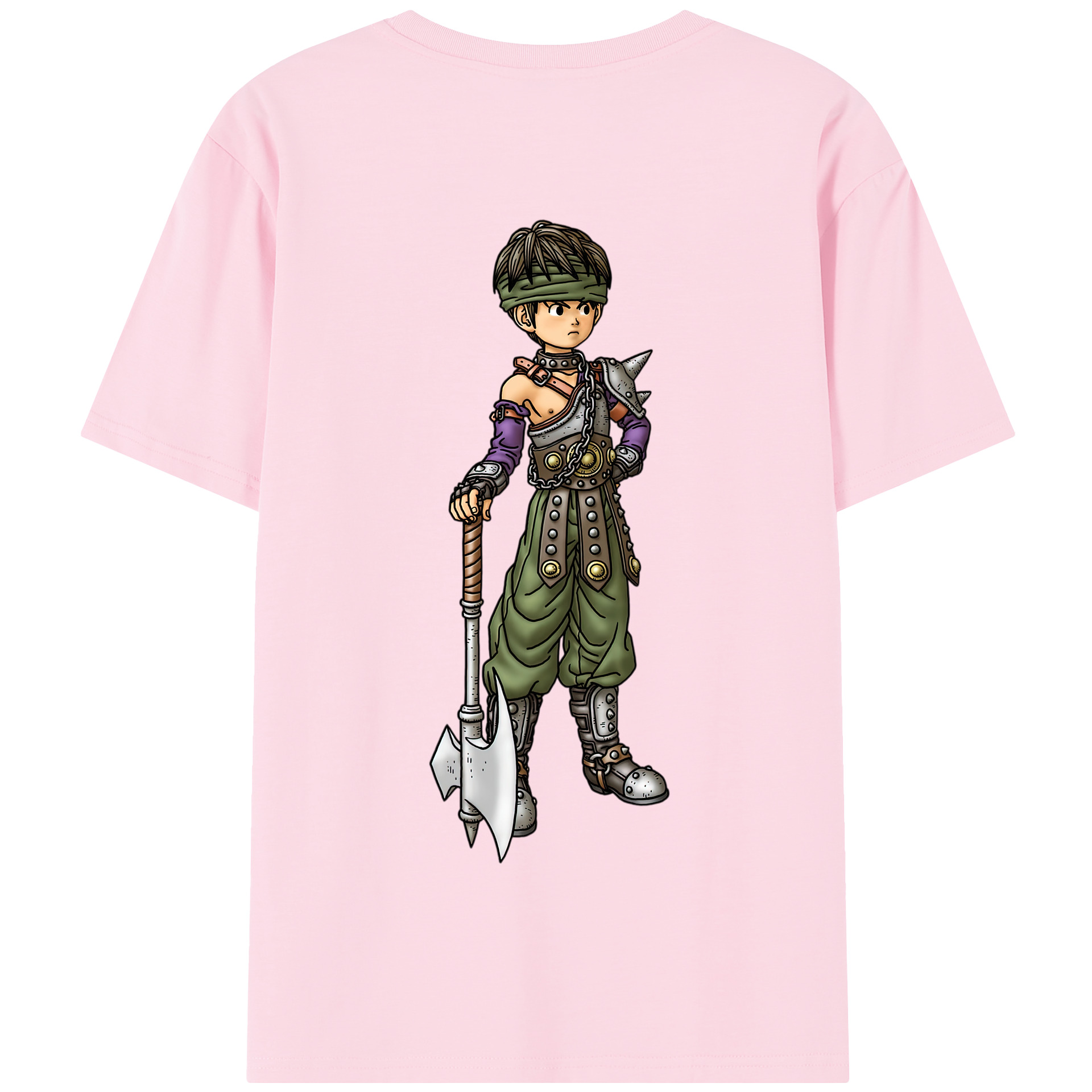 （画像用） ドラゴンクエスト Doragon Kuesuto Dragon Quest 綿100％半袖Tシャツ（背面プリント）