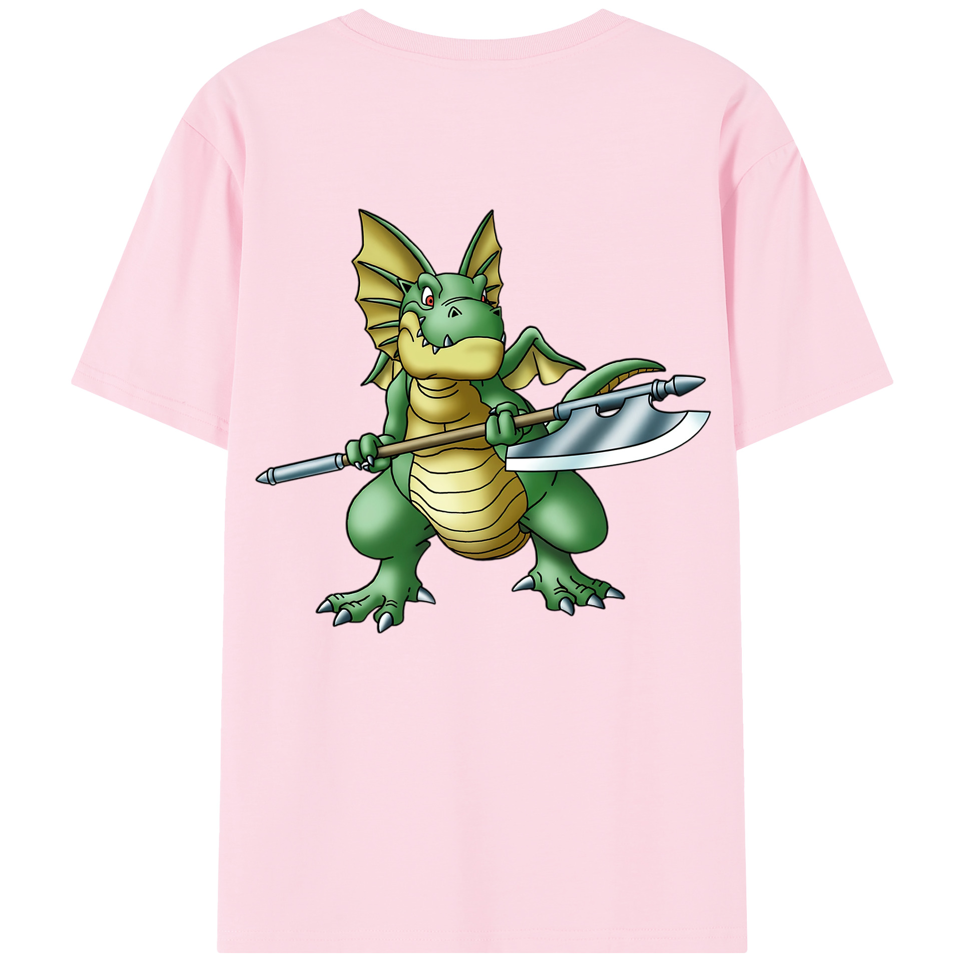 （画像用） ドラゴンクエスト Doragon Kuesuto Dragon Quest 綿100％半袖Tシャツ（背面プリント）