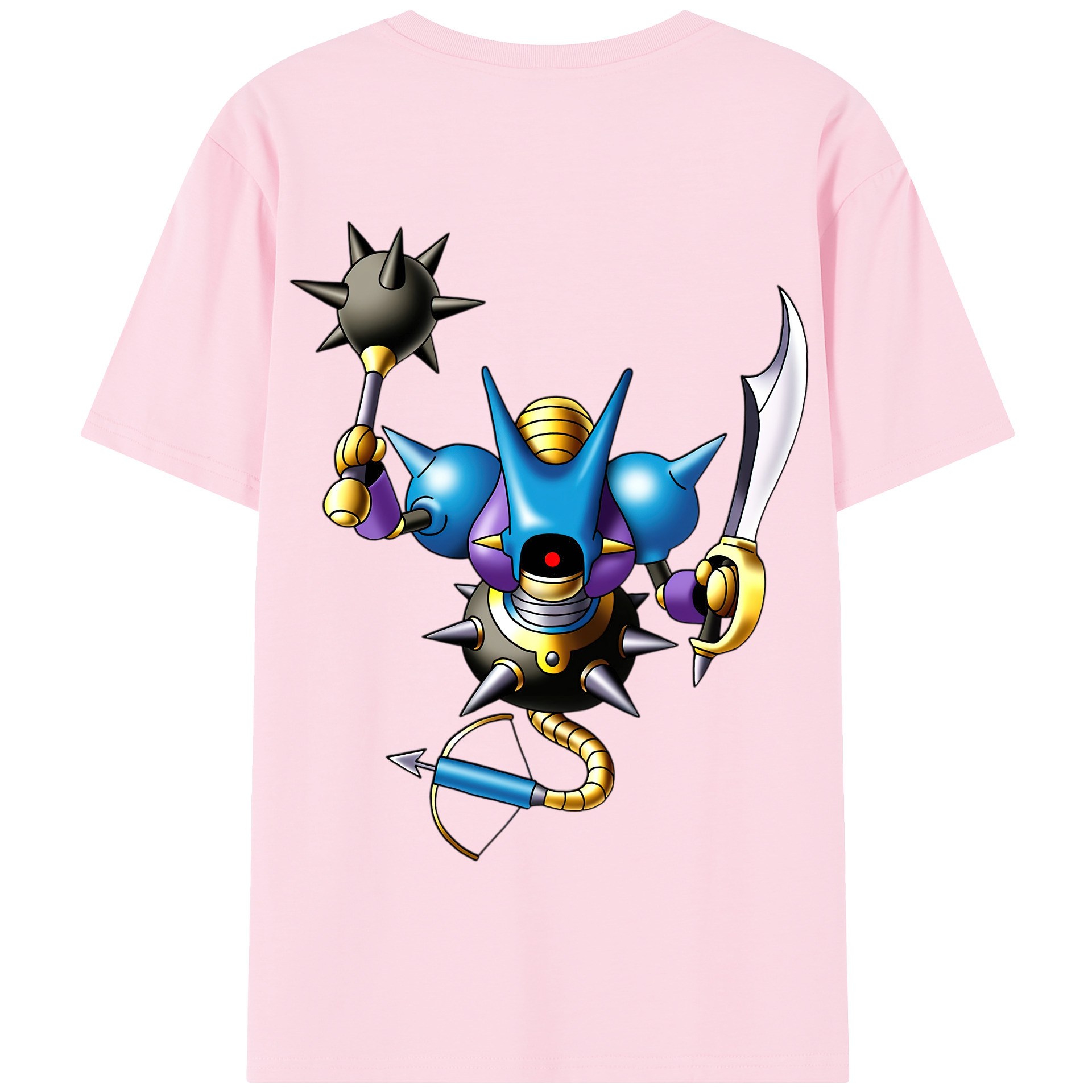 （画像用） ドラゴンクエスト Doragon Kuesuto Dragon Quest 綿100％半袖Tシャツ（背面プリント）