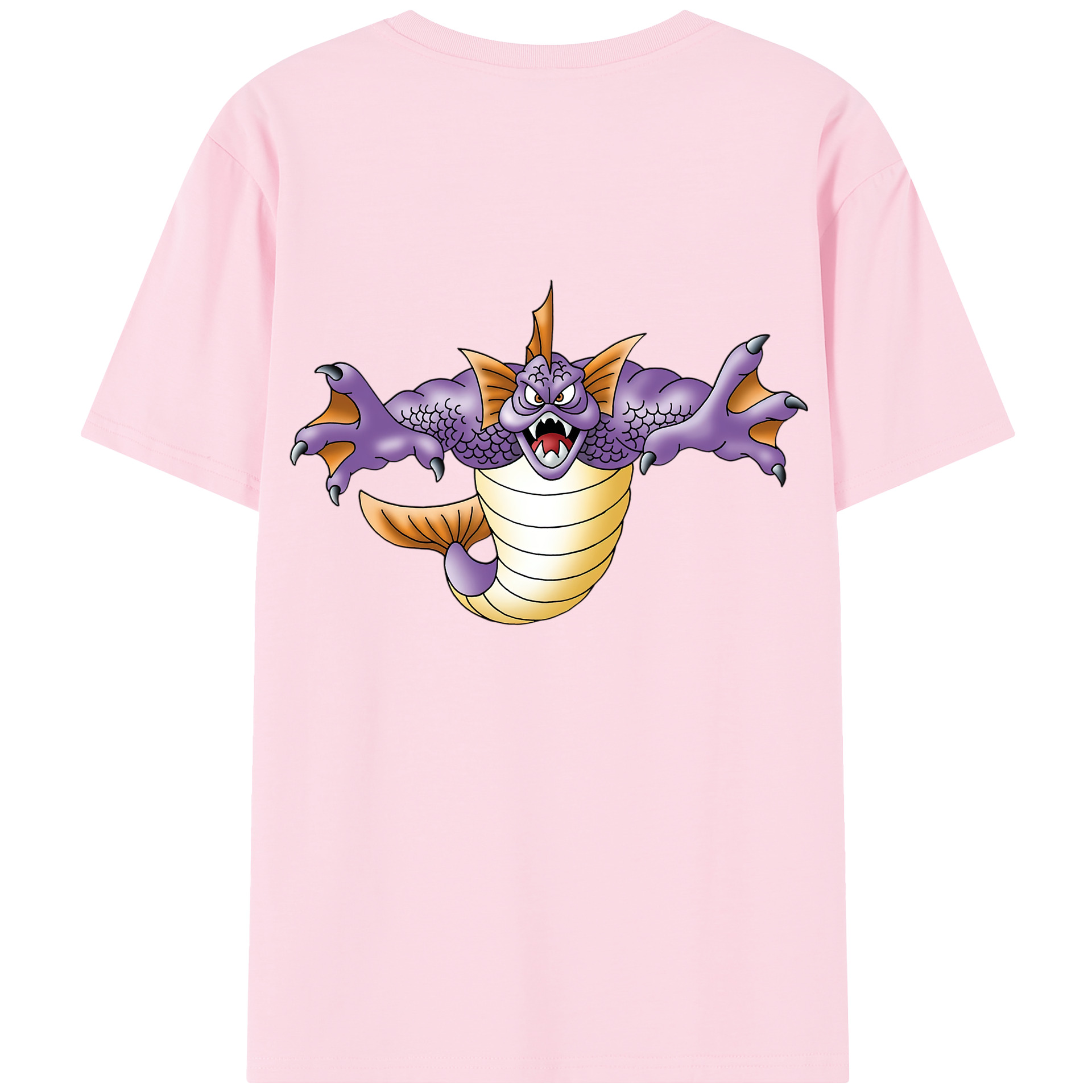 （画像用） ドラゴンクエスト Doragon Kuesuto Dragon Quest 綿100％半袖Tシャツ（背面プリント）