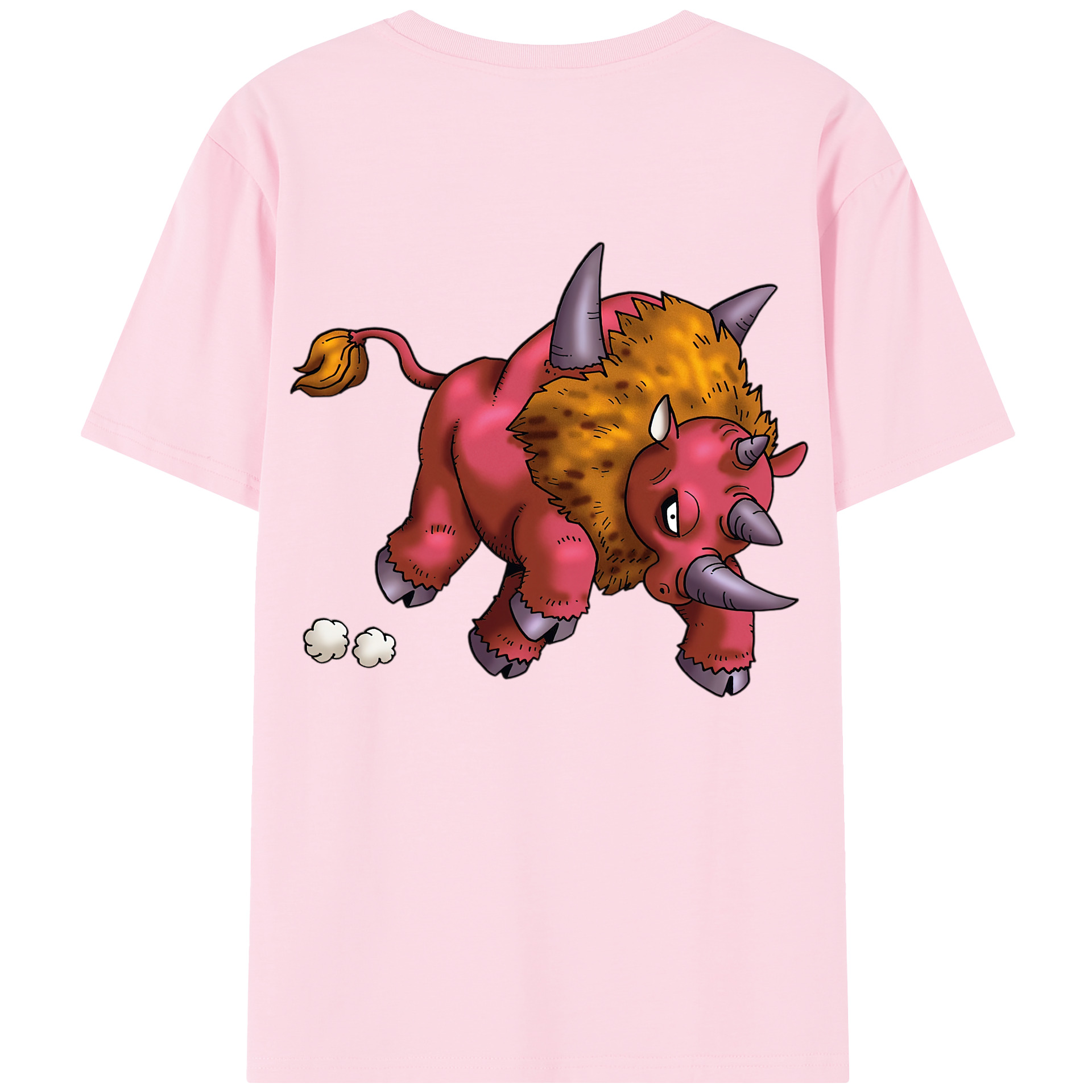 （画像用） ドラゴンクエスト Doragon Kuesuto Dragon Quest 綿100％半袖Tシャツ（背面プリント）