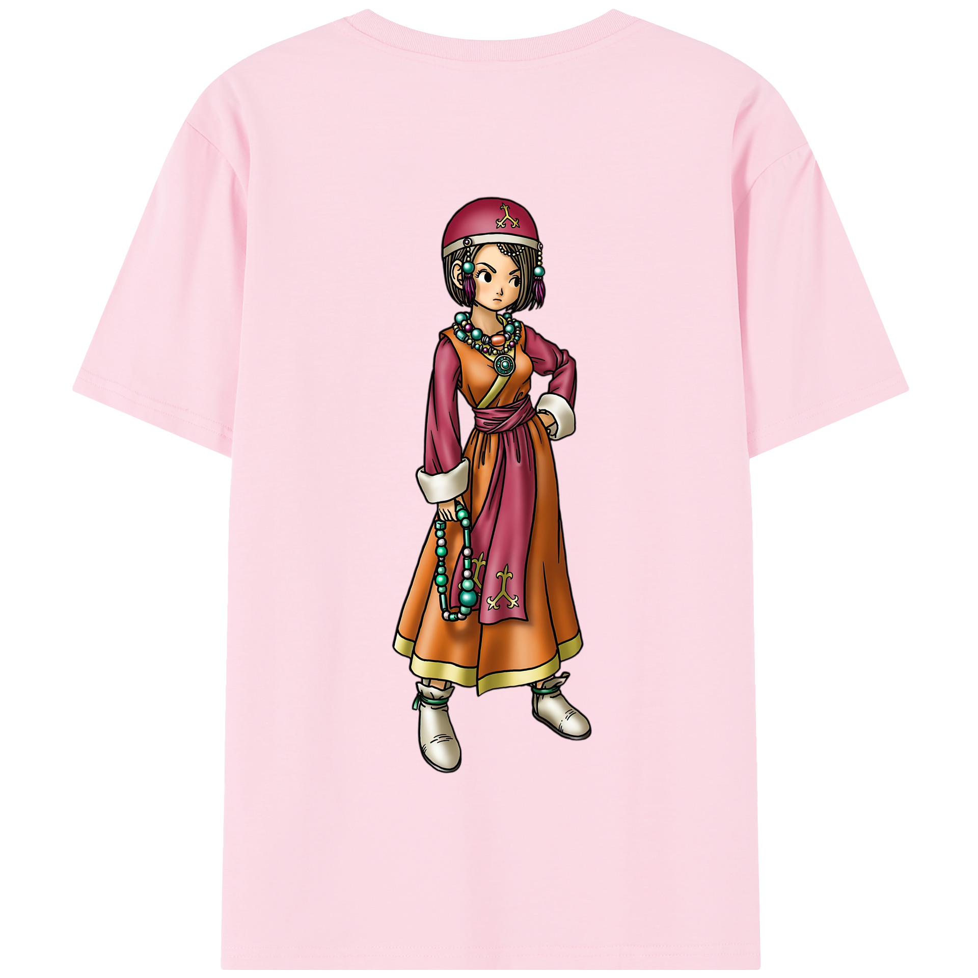 （画像用） ドラゴンクエスト Doragon Kuesuto Dragon Quest 綿100％半袖Tシャツ（背面プリント）