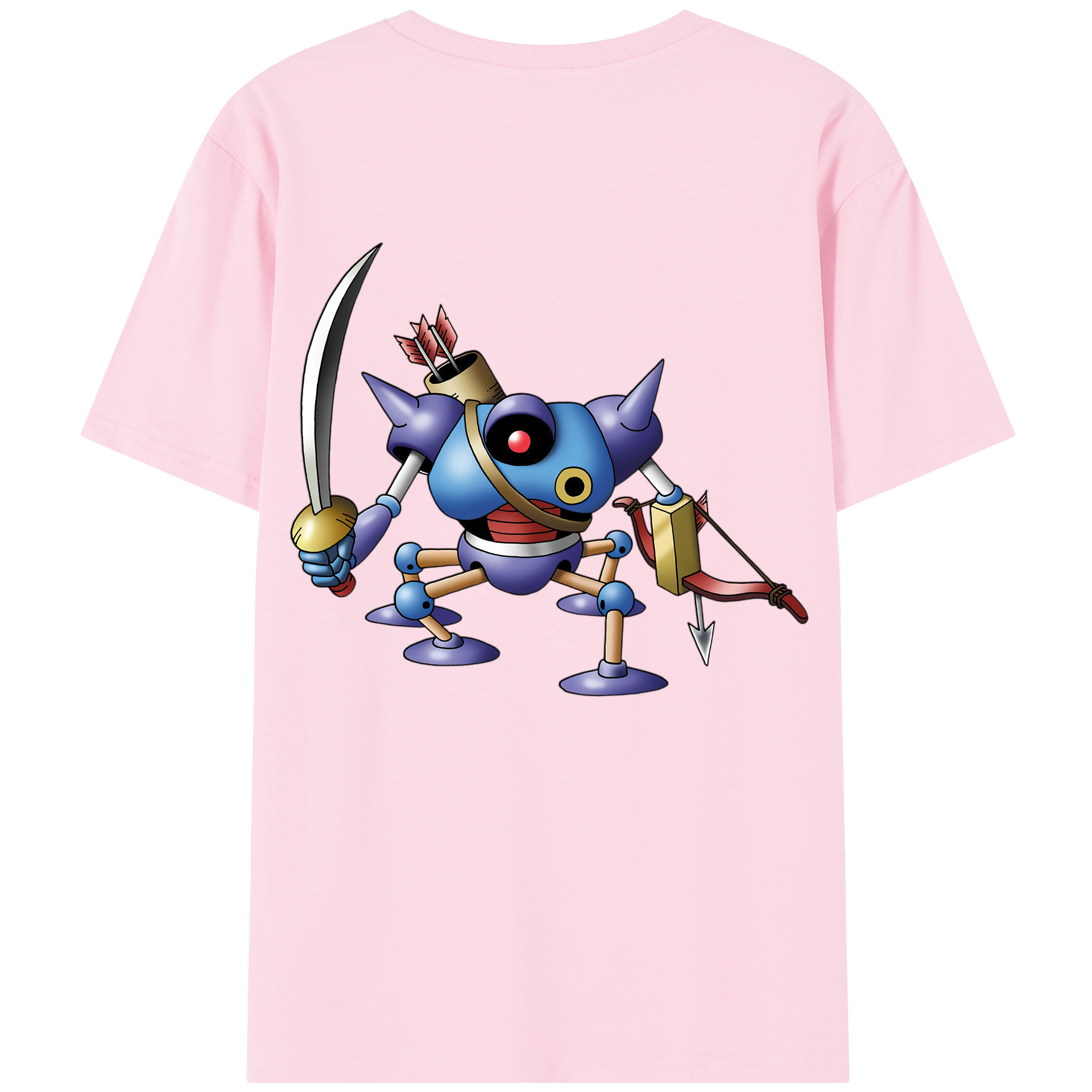 （画像用） ドラゴンクエスト Doragon Kuesuto Dragon Quest 綿100％半袖Tシャツ（背面プリント）