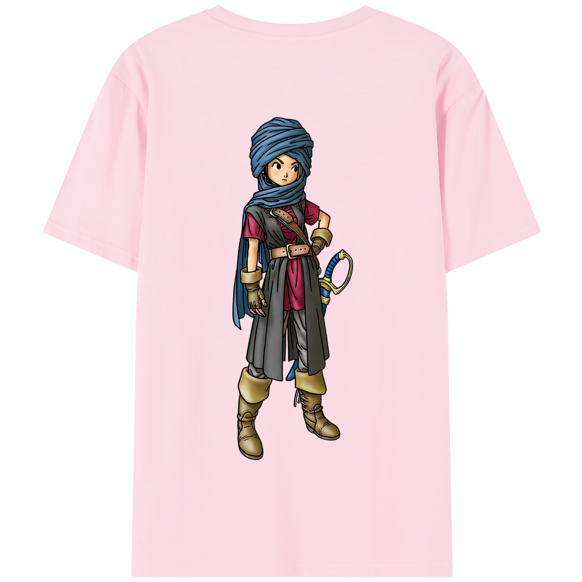 （画像用） ドラゴンクエスト Doragon Kuesuto Dragon Quest 綿100％半袖Tシャツ（背面プリント）