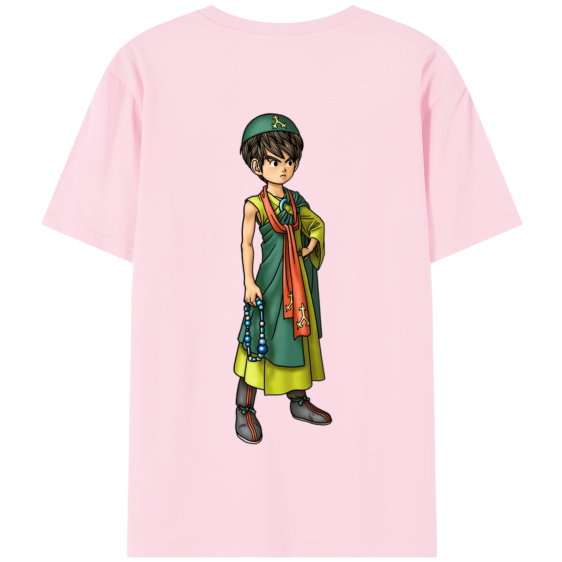 （画像用） ドラゴンクエスト Doragon Kuesuto Dragon Quest 綿100％半袖Tシャツ（背面プリント）