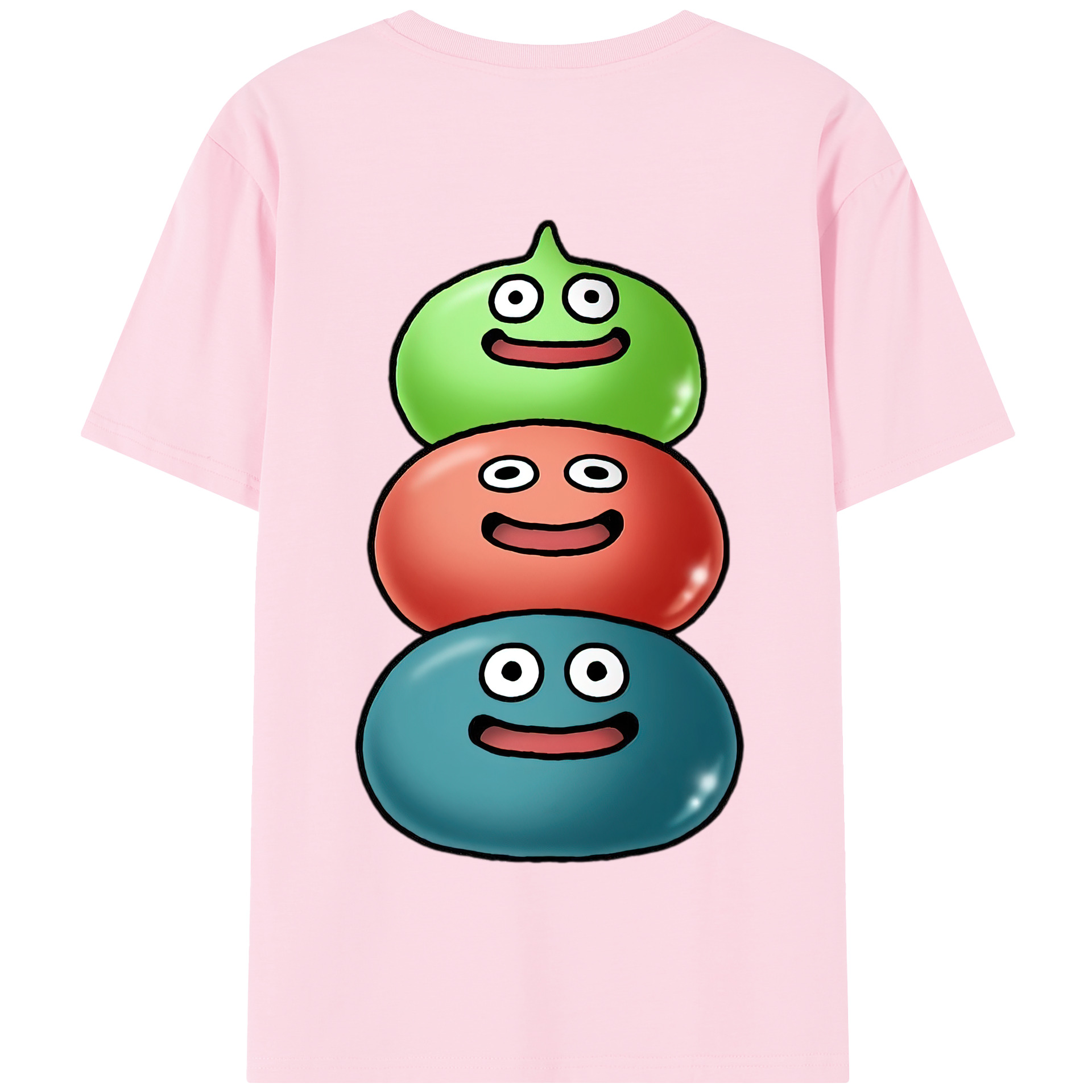 （画像用） ドラゴンクエスト Doragon Kuesuto Dragon Quest 綿100％半袖Tシャツ（背面プリント）