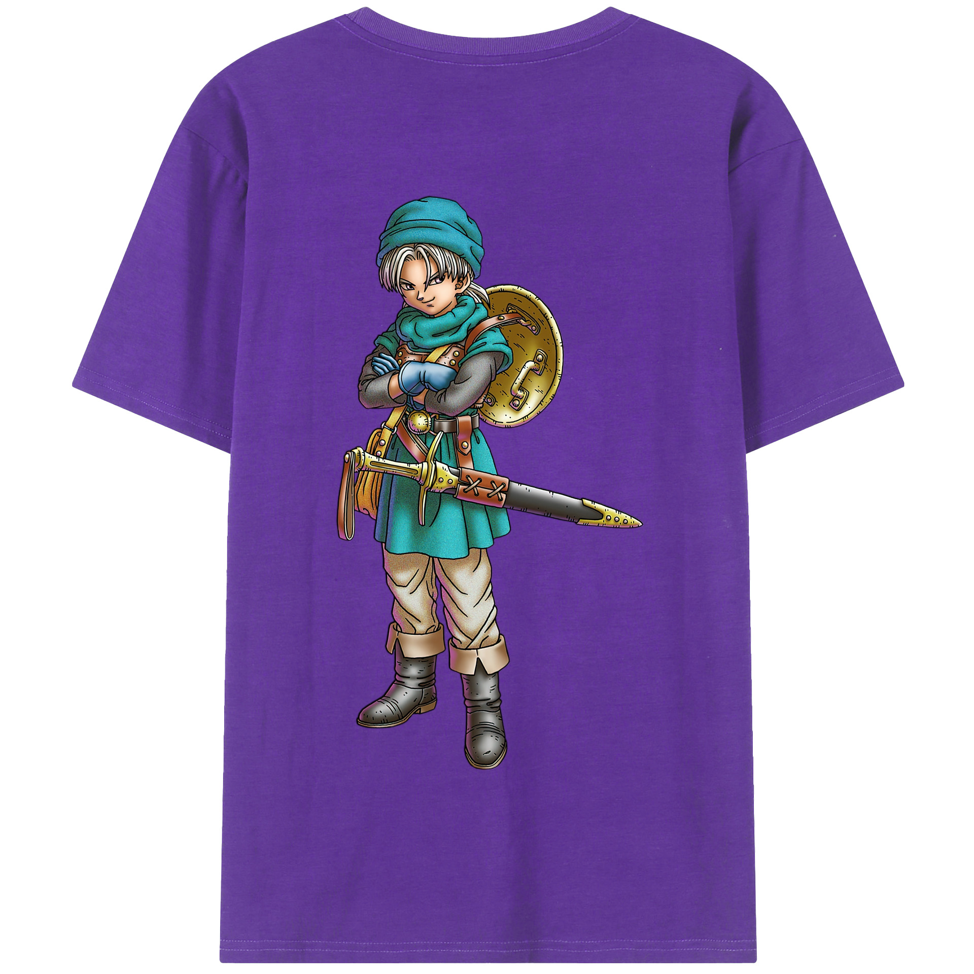 （画像用） ドラゴンクエスト Doragon Kuesuto Dragon Quest 綿100％半袖Tシャツ（背面プリント）