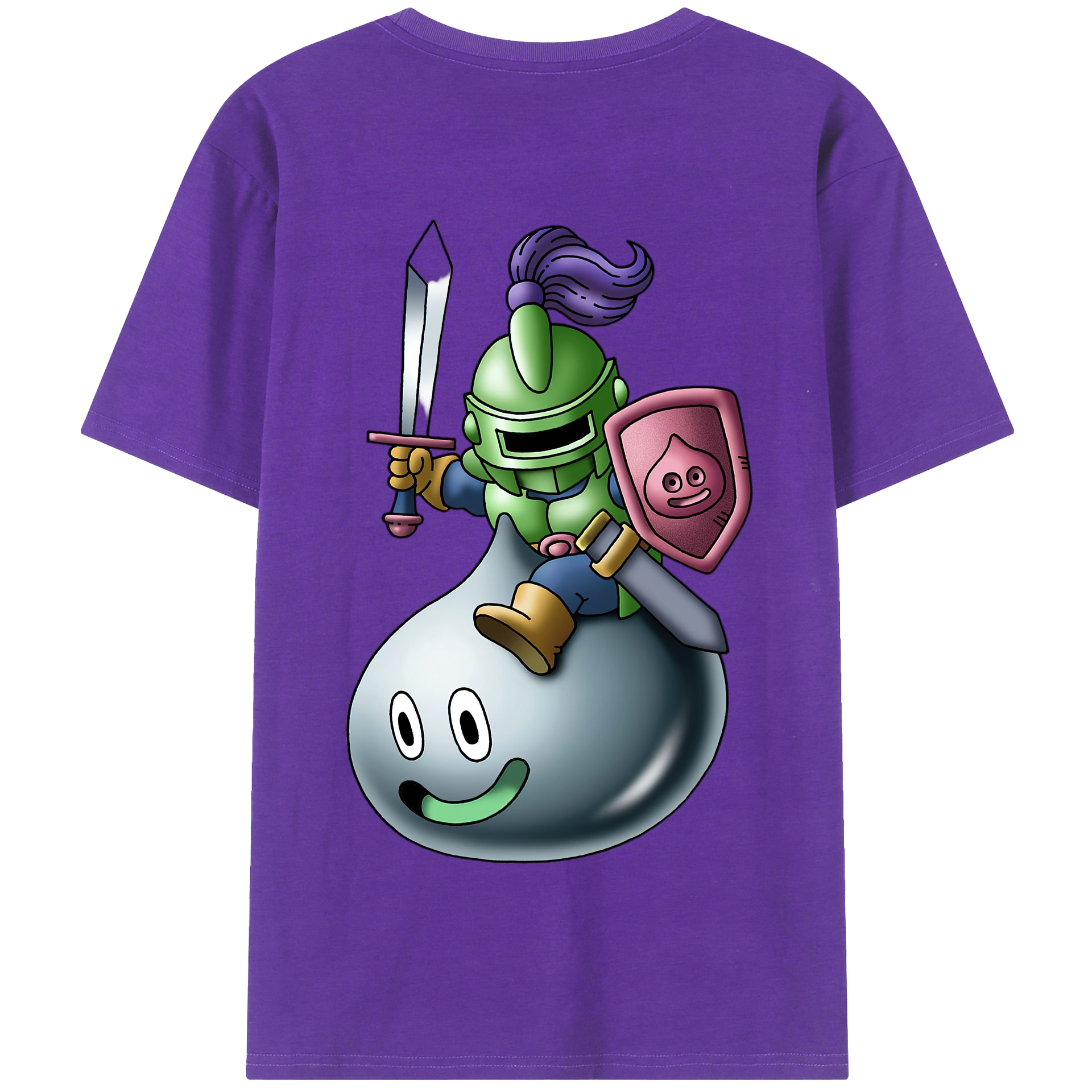 （画像用） ドラゴンクエスト Doragon Kuesuto Dragon Quest 綿100％半袖Tシャツ（背面プリント）