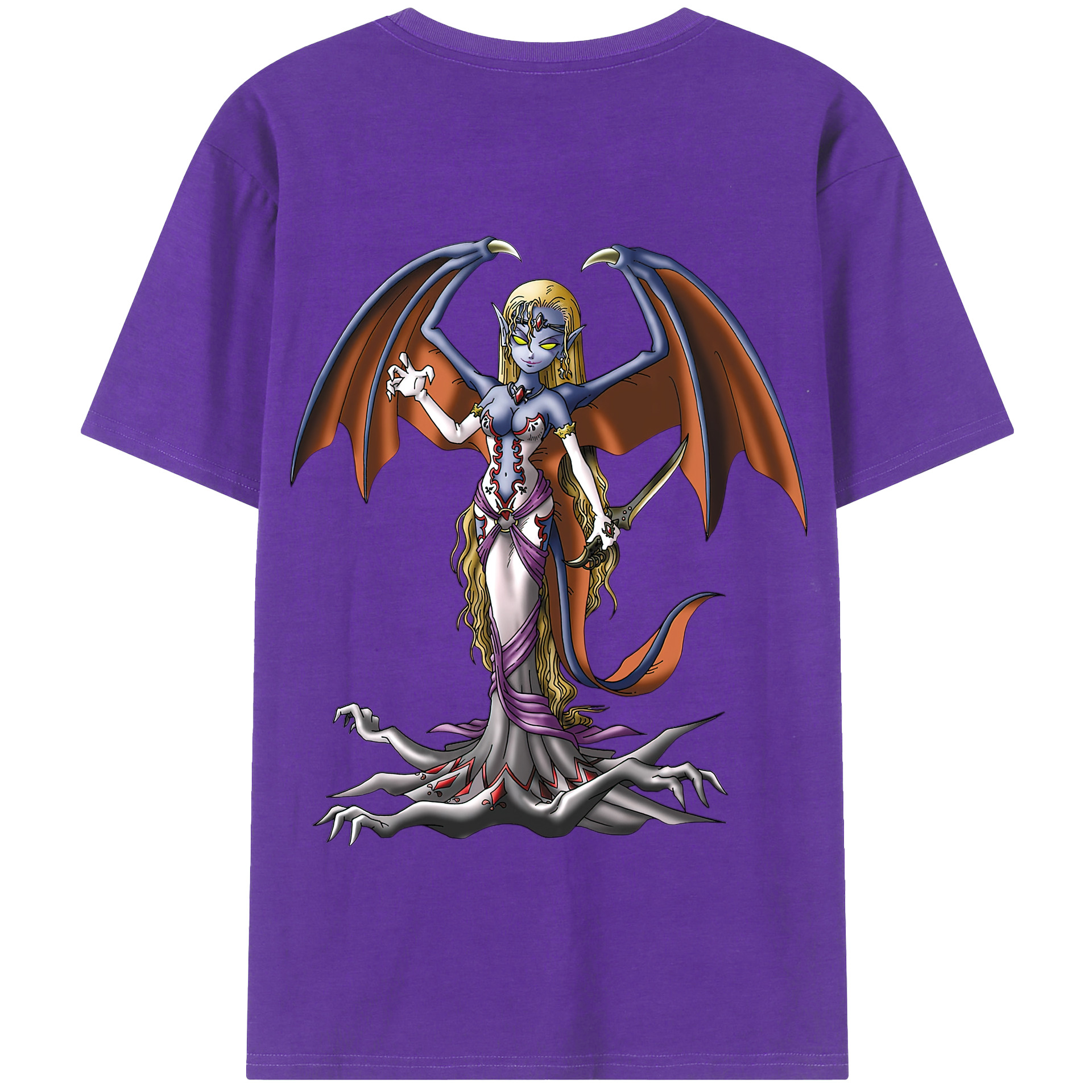 （画像用） ドラゴンクエスト Doragon Kuesuto Dragon Quest 綿100％半袖Tシャツ（背面プリント）