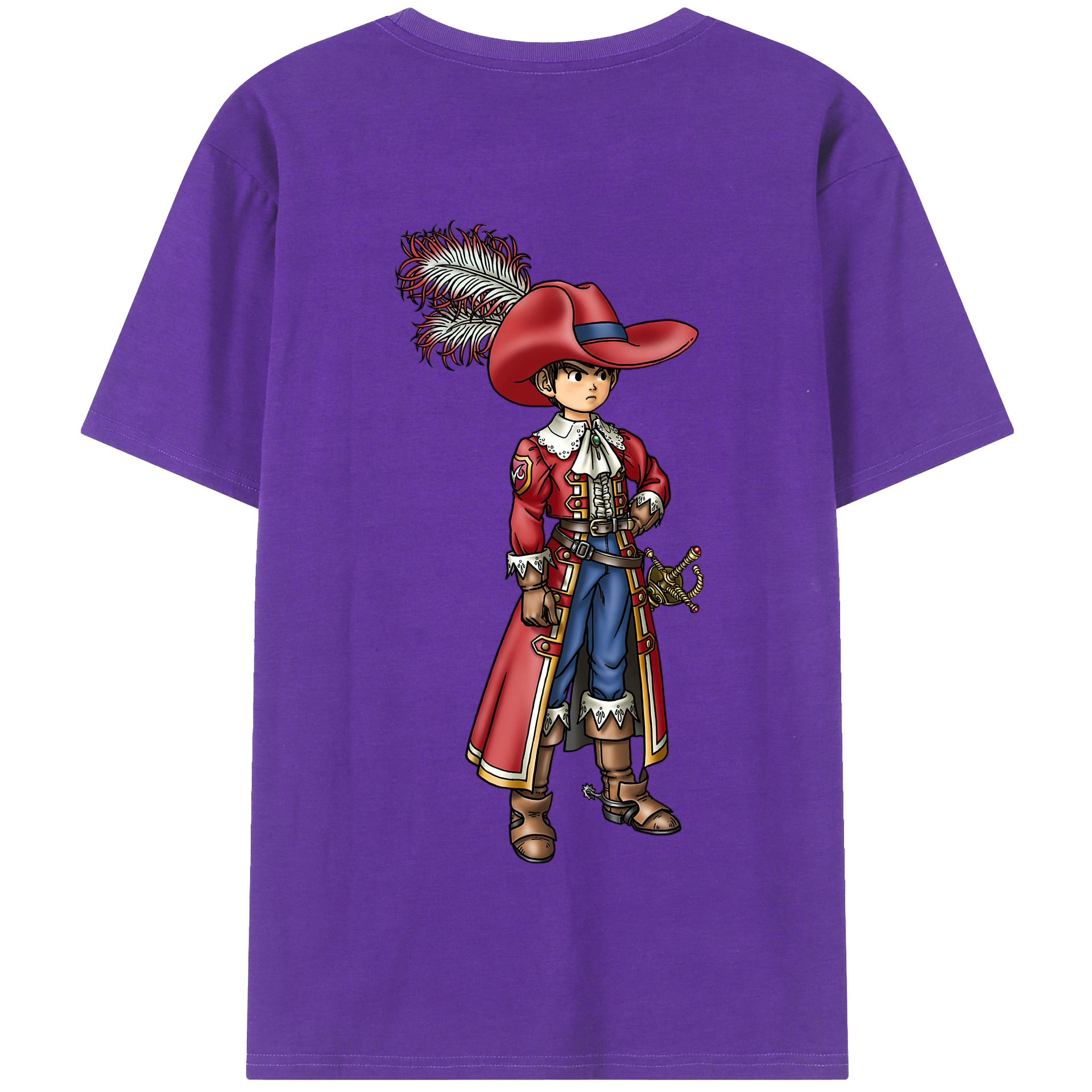 （画像用） ドラゴンクエスト Doragon Kuesuto Dragon Quest 綿100％半袖Tシャツ（背面プリント）