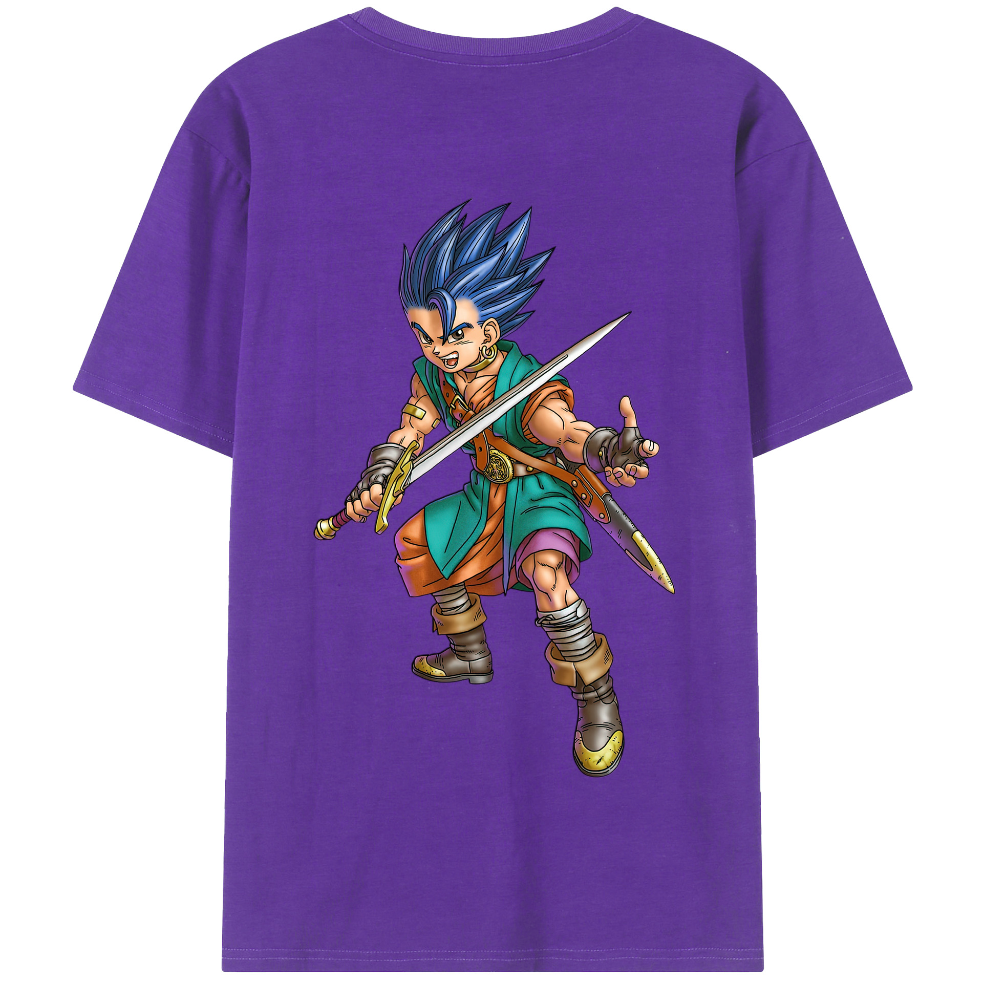（画像用） ドラゴンクエスト Doragon Kuesuto Dragon Quest 綿100％半袖Tシャツ（背面プリント）