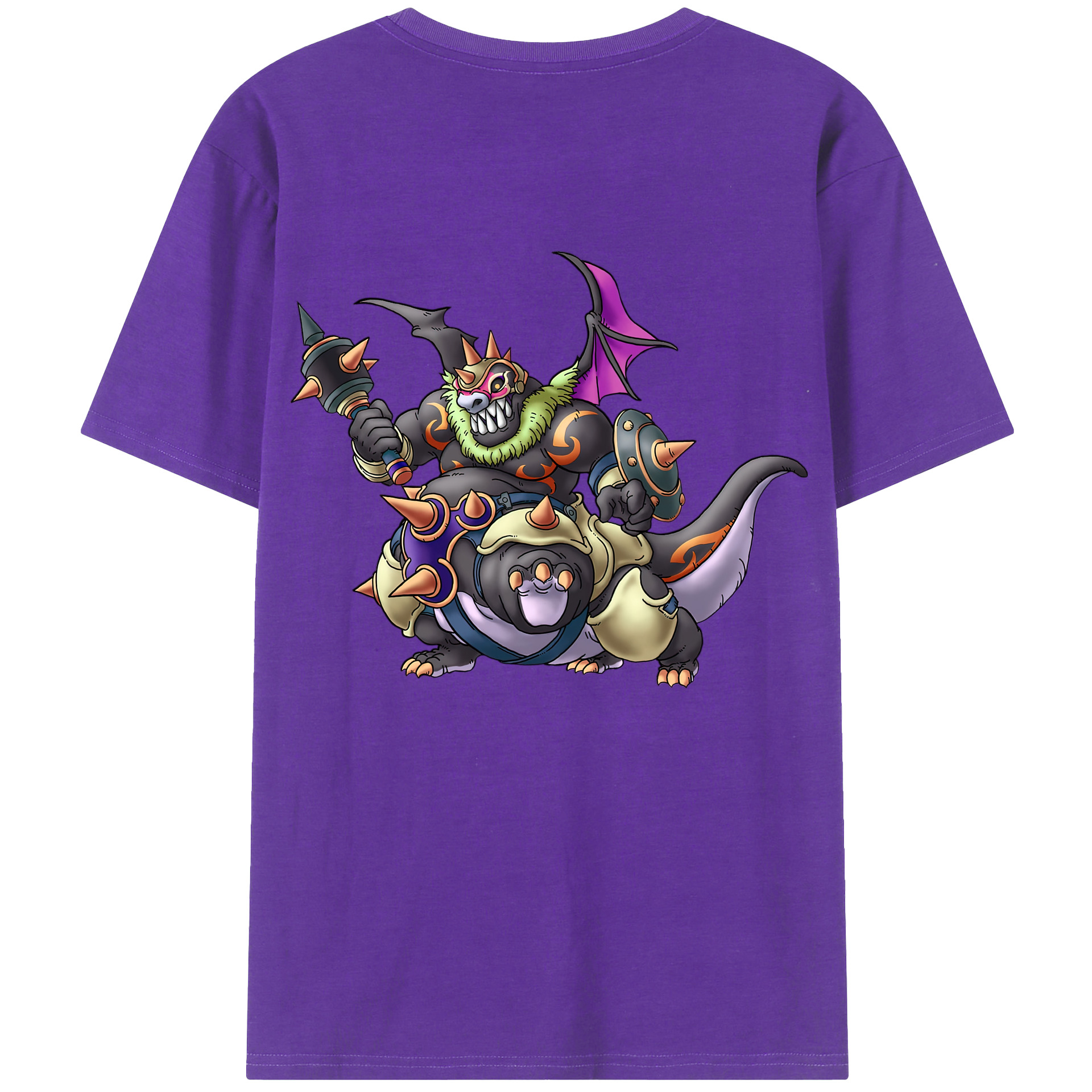（画像用） ドラゴンクエスト Doragon Kuesuto Dragon Quest 綿100％半袖Tシャツ（背面プリント）