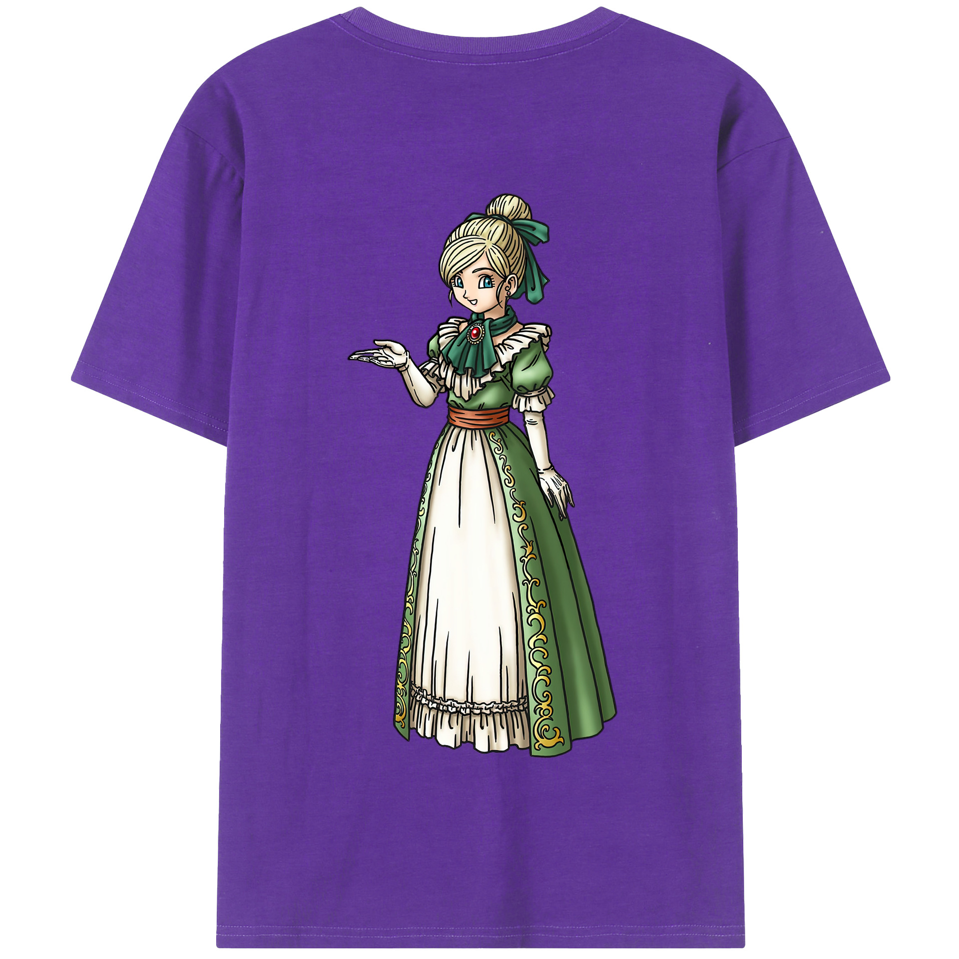 （画像用） ドラゴンクエスト Doragon Kuesuto Dragon Quest 綿100％半袖Tシャツ（背面プリント）