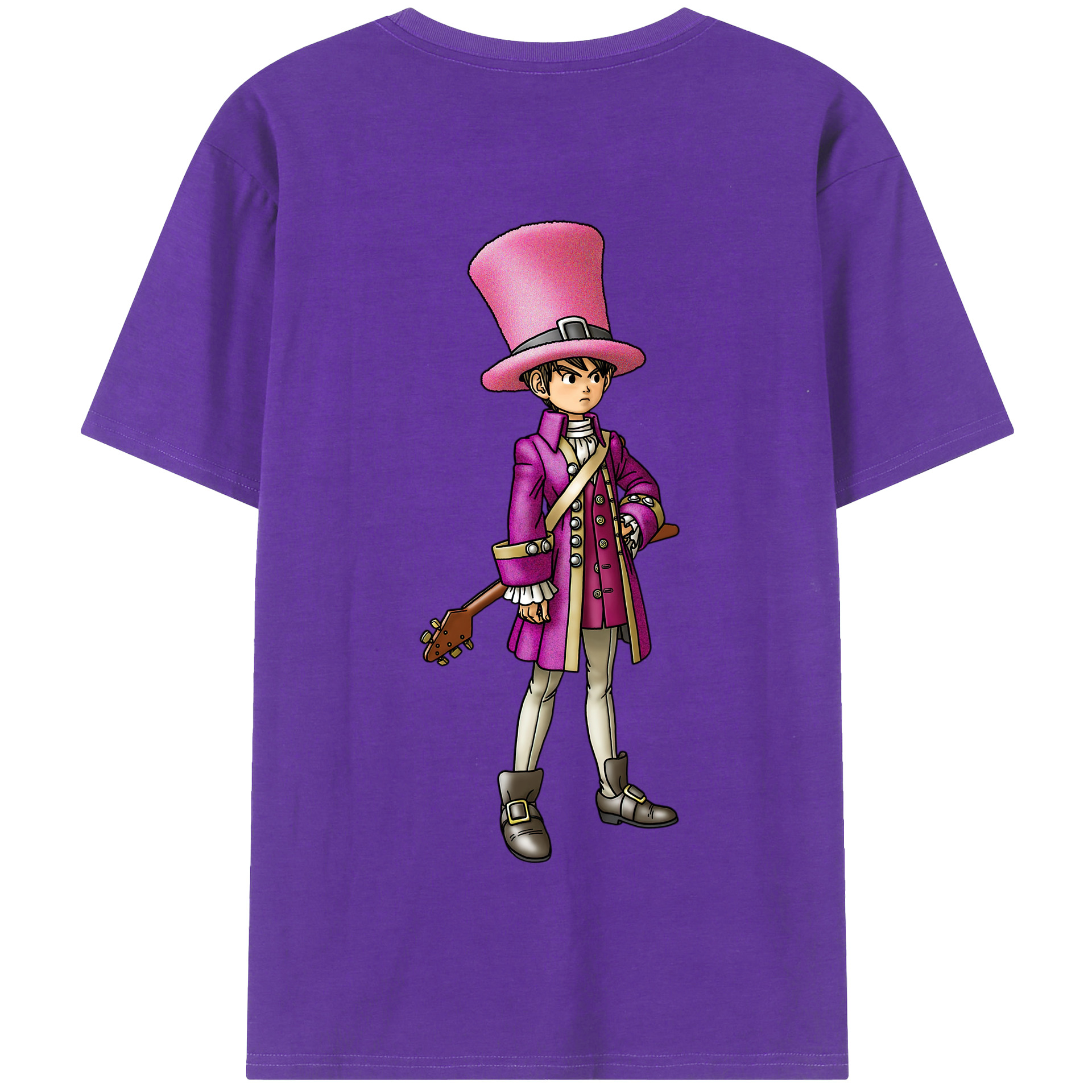 （画像用） ドラゴンクエスト Doragon Kuesuto Dragon Quest 綿100％半袖Tシャツ（背面プリント）