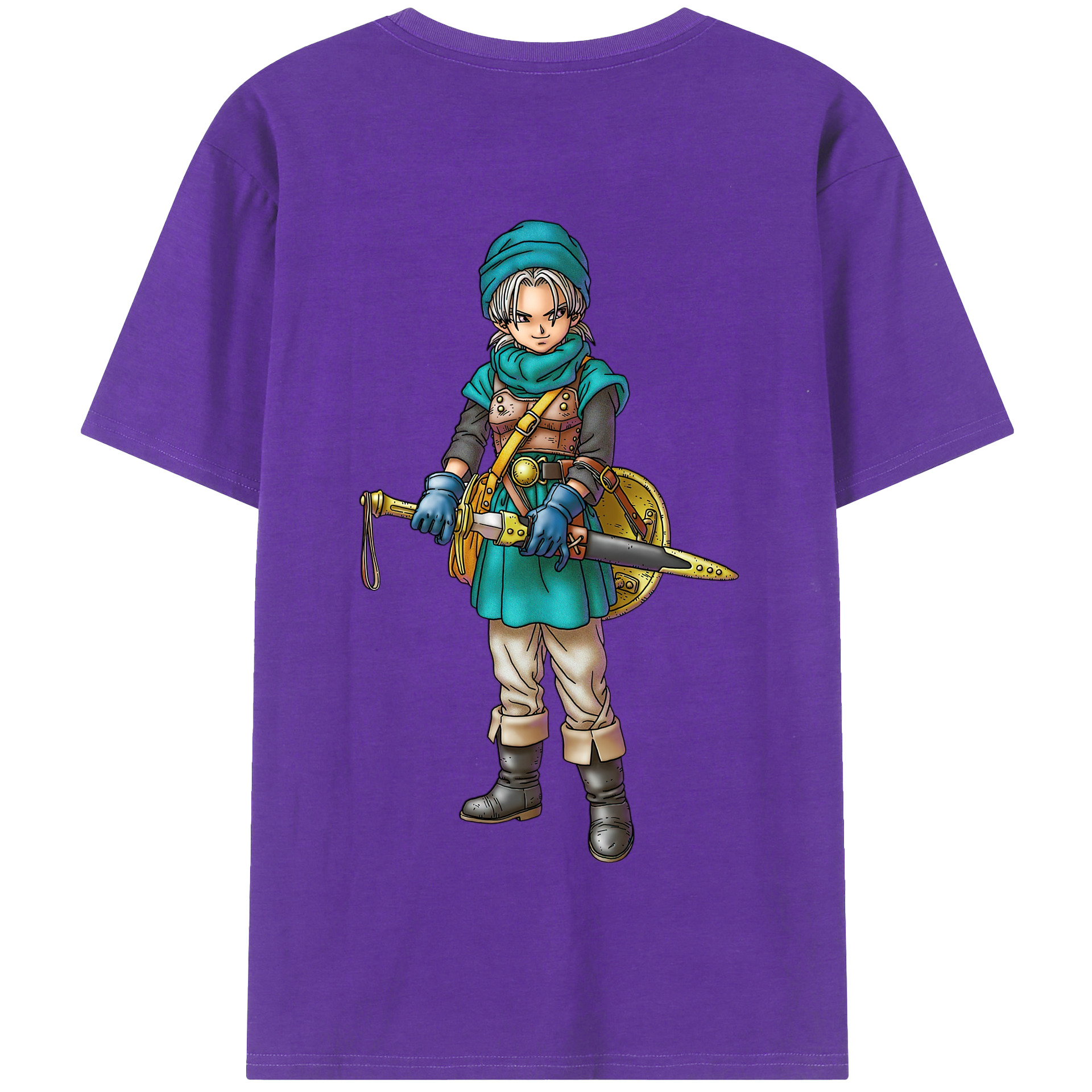 （画像用） ドラゴンクエスト Doragon Kuesuto Dragon Quest 綿100％半袖Tシャツ（背面プリント）