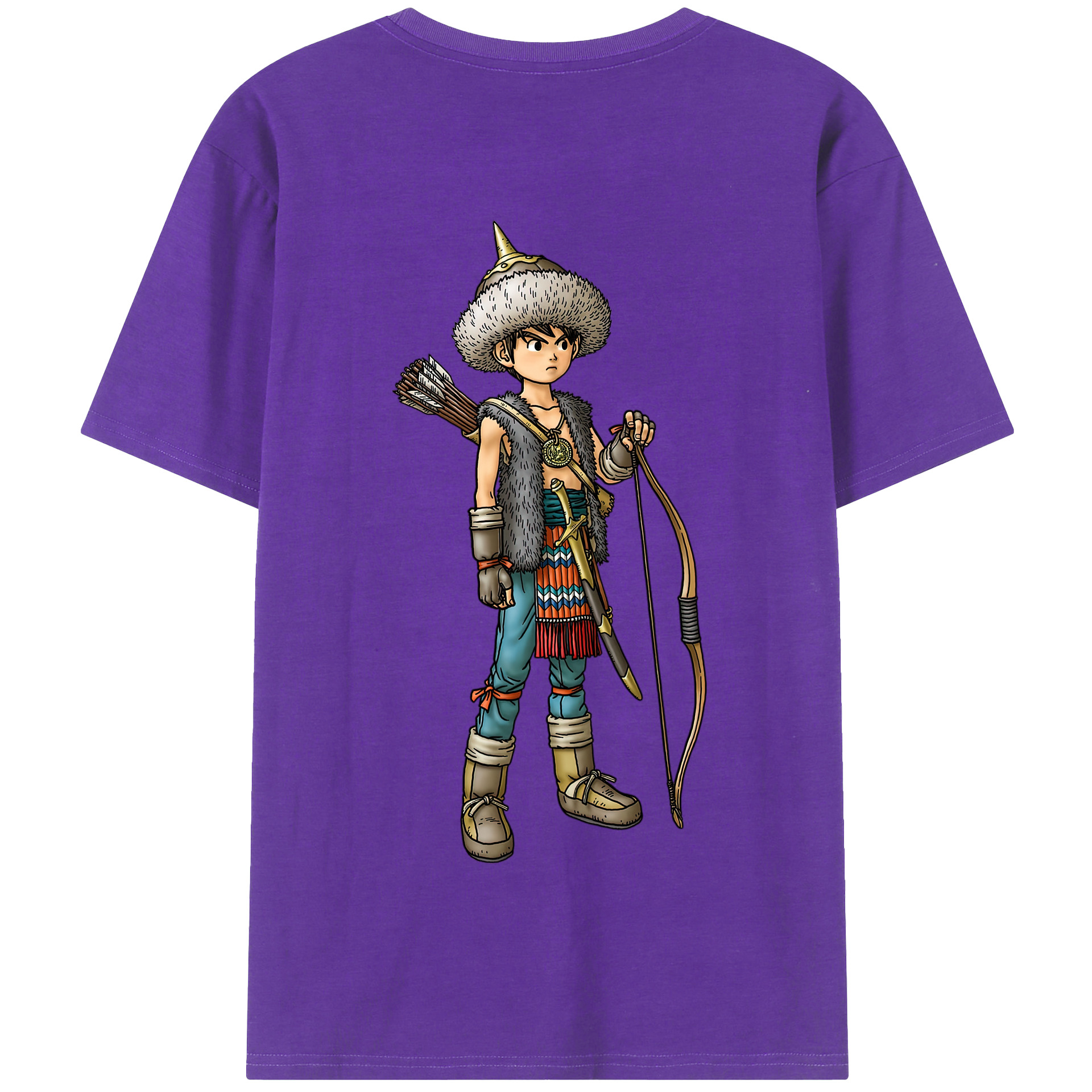 （画像用） ドラゴンクエスト Doragon Kuesuto Dragon Quest 綿100％半袖Tシャツ（背面プリント）