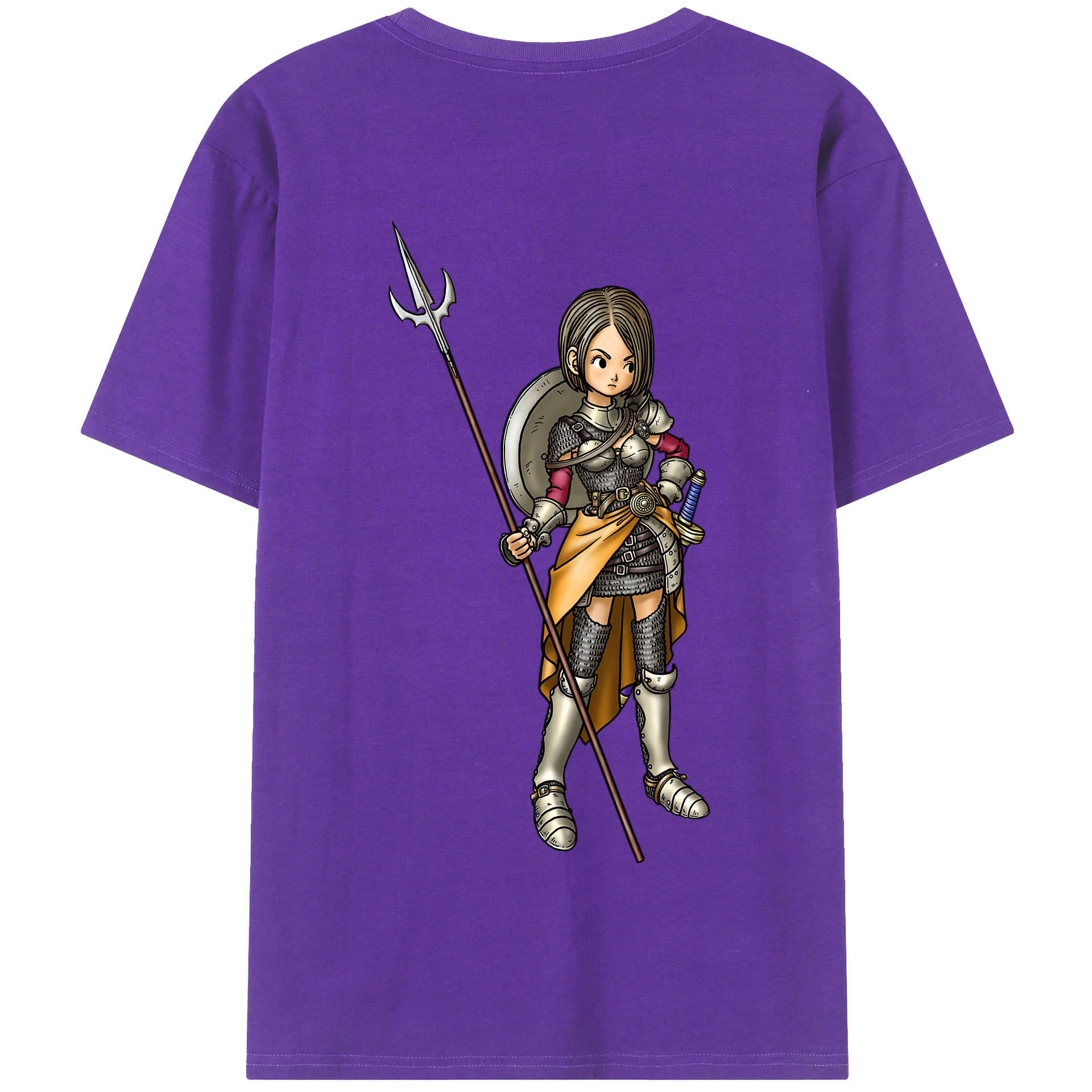 （画像用） ドラゴンクエスト Doragon Kuesuto Dragon Quest 綿100％半袖Tシャツ（背面プリント）