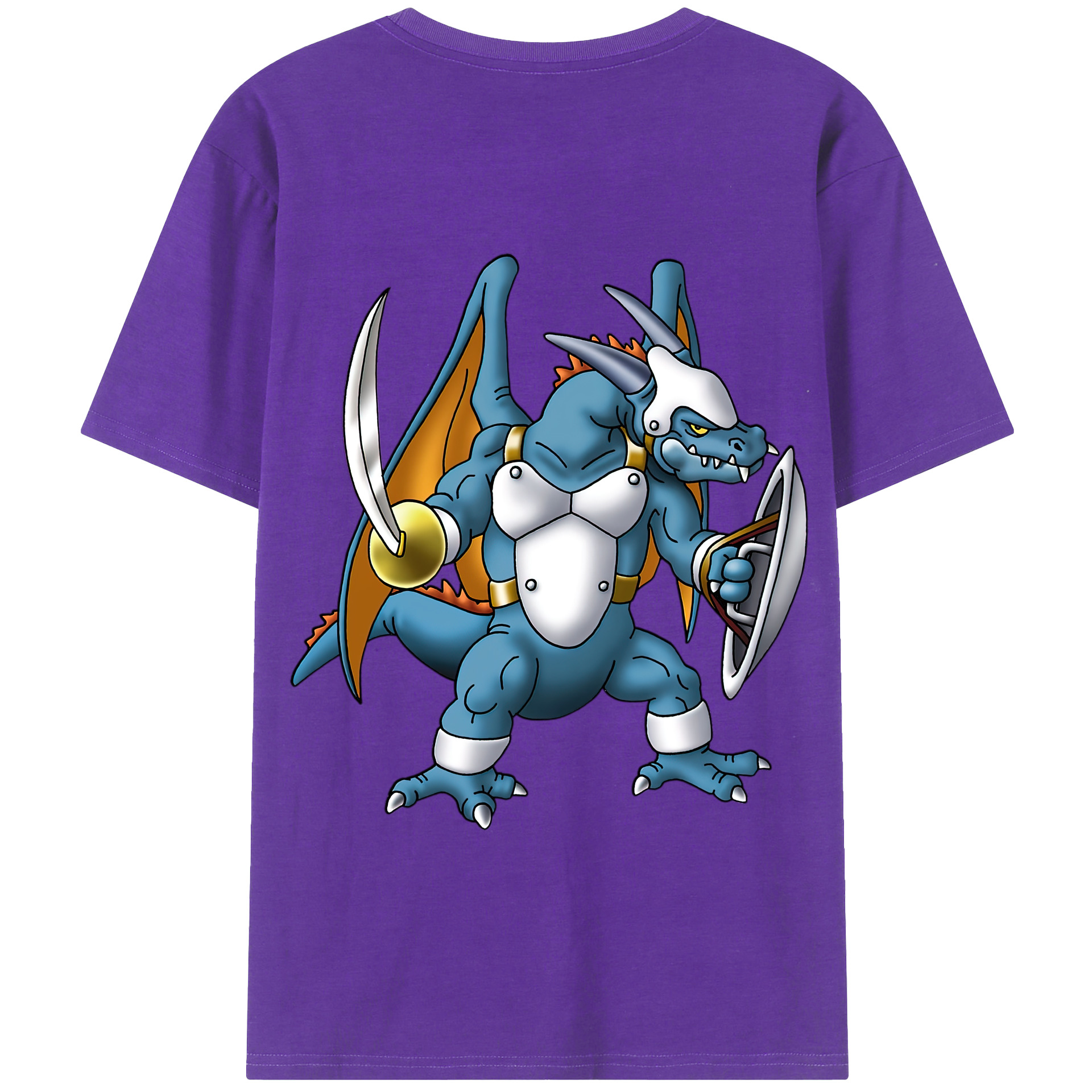 （画像用） ドラゴンクエスト Doragon Kuesuto Dragon Quest 綿100％半袖Tシャツ（背面プリント）