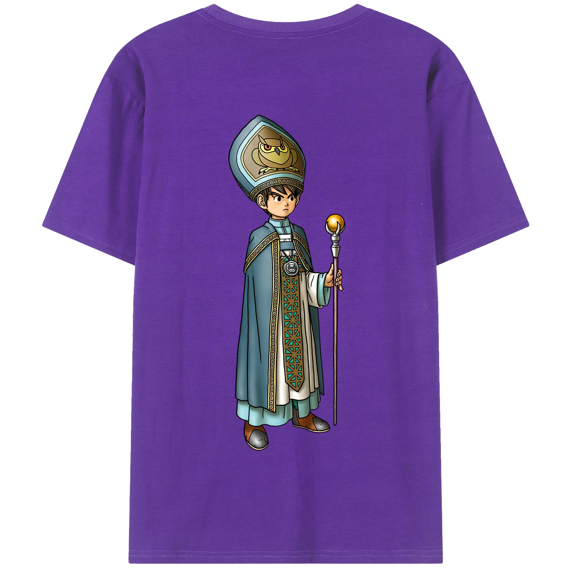 （画像用） ドラゴンクエスト Doragon Kuesuto Dragon Quest 綿100％半袖Tシャツ（背面プリント）