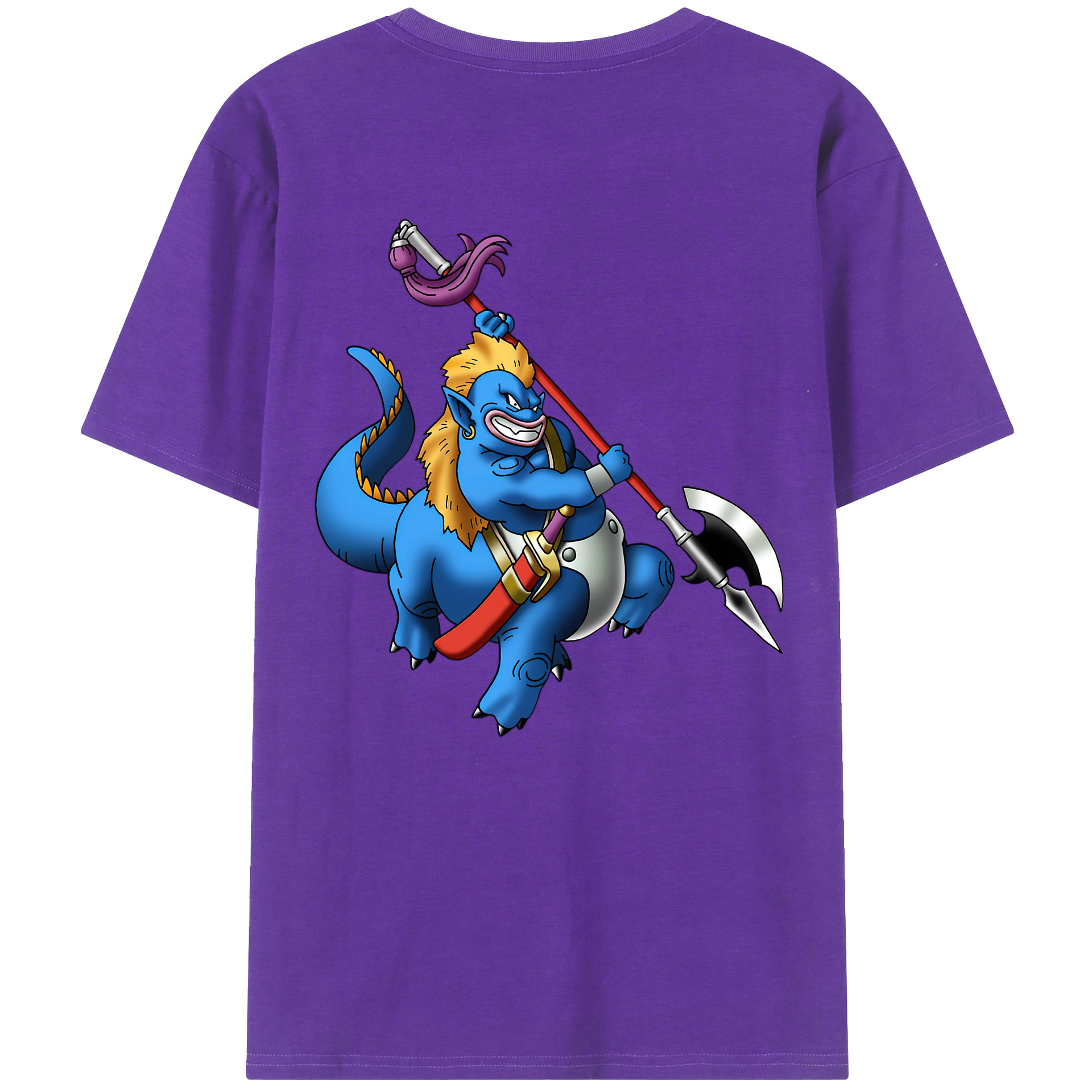 （画像用） ドラゴンクエスト Doragon Kuesuto Dragon Quest 綿100％半袖Tシャツ（背面プリント）
