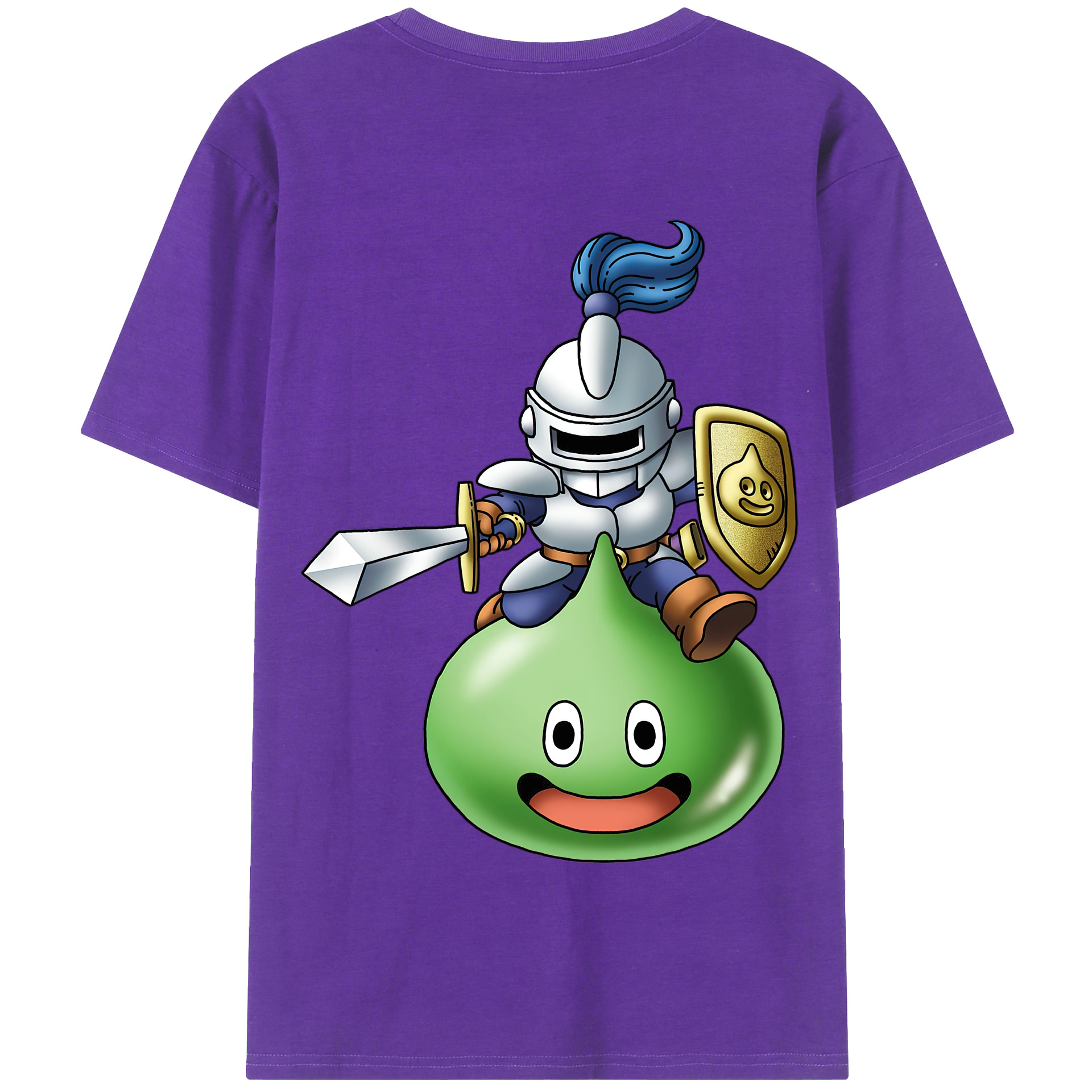 （画像用） ドラゴンクエスト Doragon Kuesuto Dragon Quest 綿100％半袖Tシャツ（背面プリント）