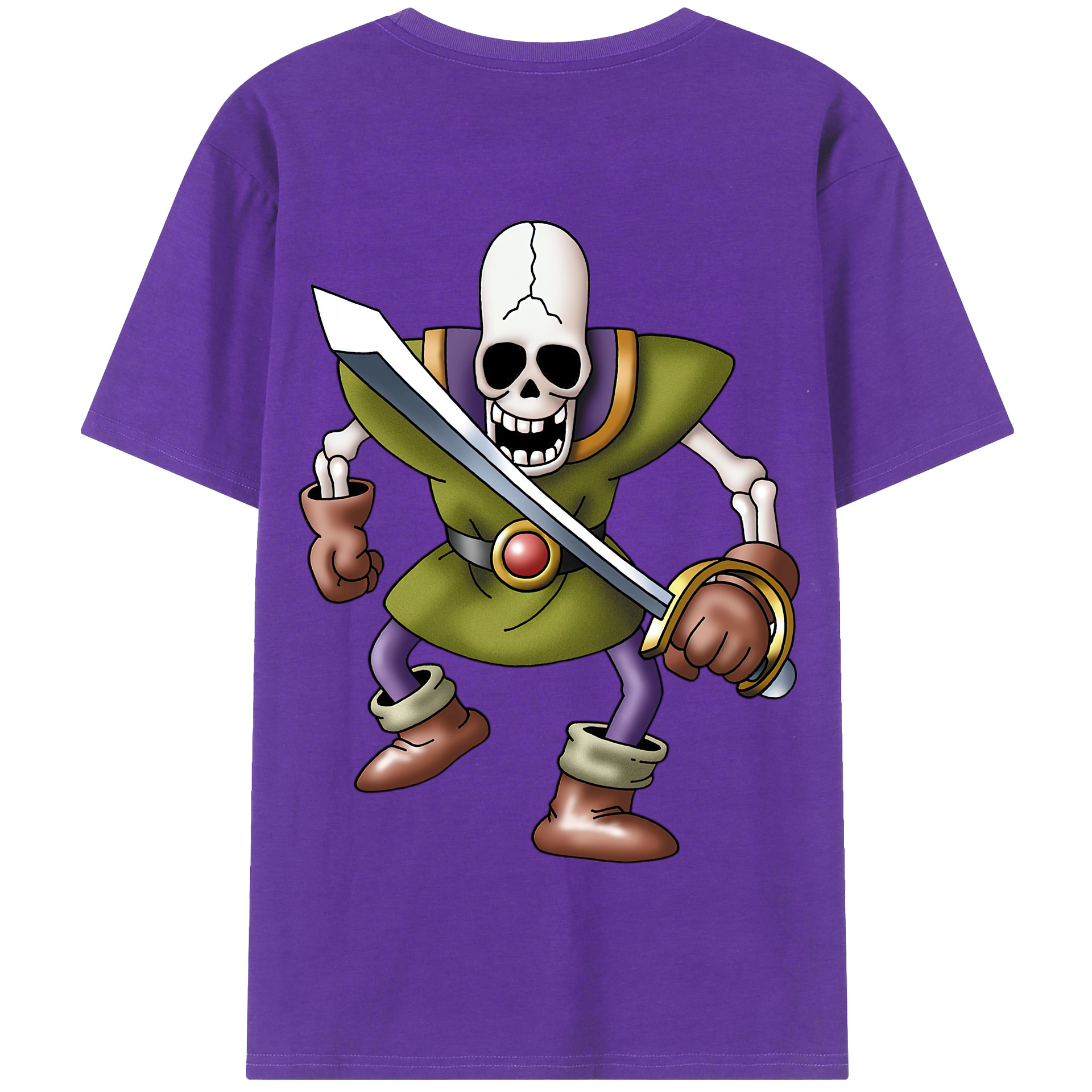 （画像用） ドラゴンクエスト Doragon Kuesuto Dragon Quest 綿100％半袖Tシャツ（背面プリント）