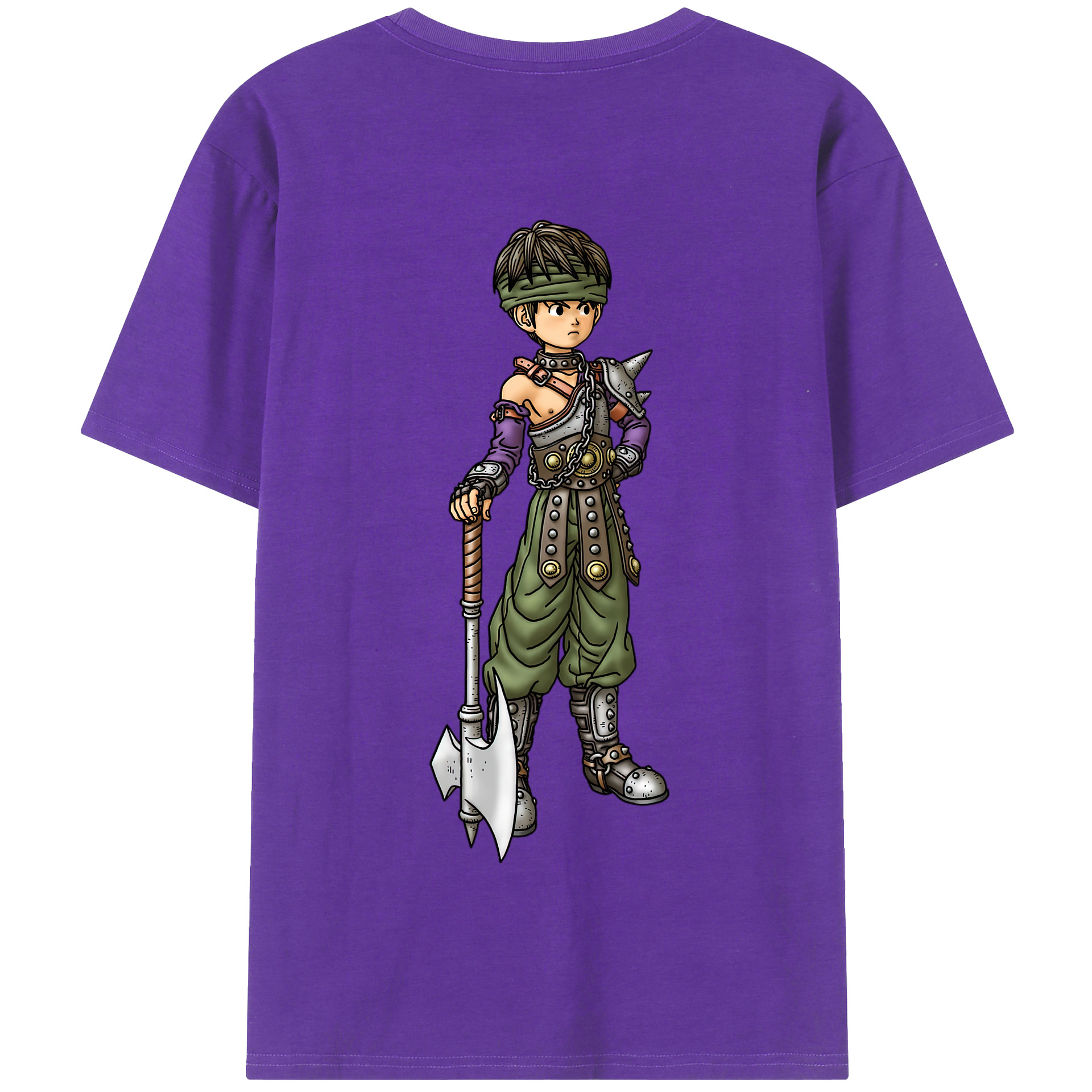 （画像用） ドラゴンクエスト Doragon Kuesuto Dragon Quest 綿100％半袖Tシャツ（背面プリント）