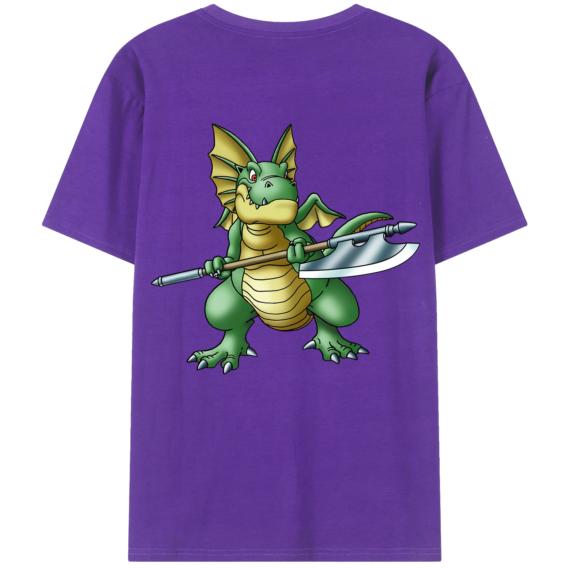 （画像用） ドラゴンクエスト Doragon Kuesuto Dragon Quest 綿100％半袖Tシャツ（背面プリント）