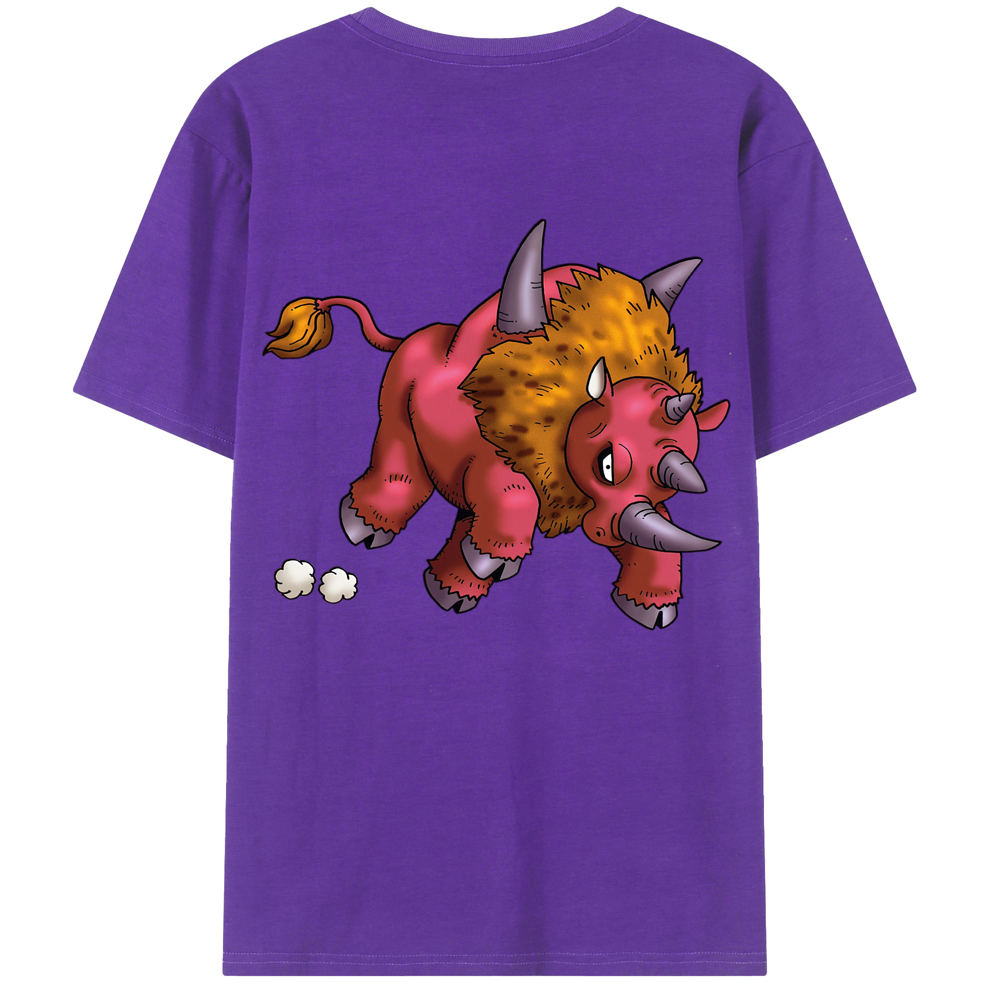 （画像用） ドラゴンクエスト Doragon Kuesuto Dragon Quest 綿100％半袖Tシャツ（背面プリント）