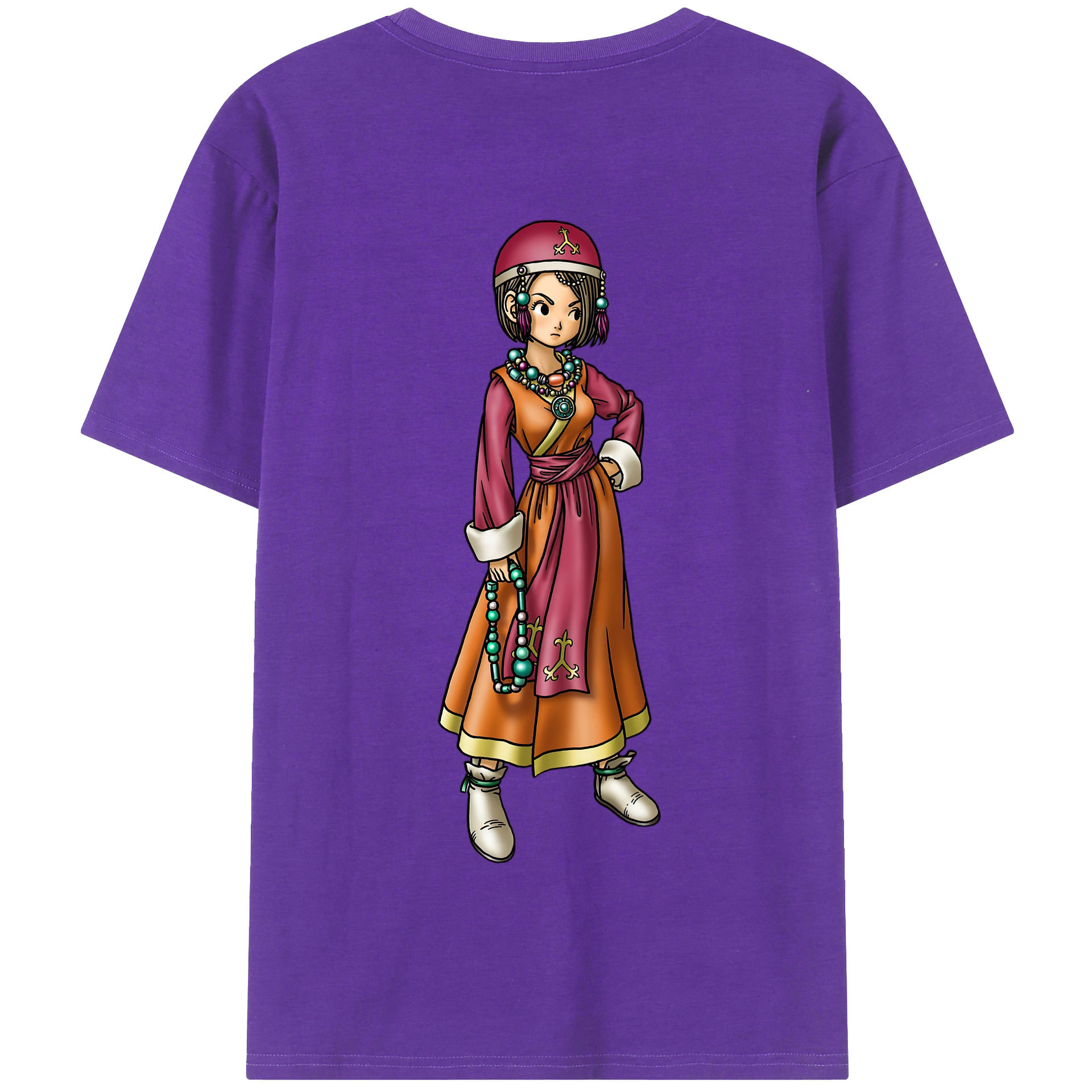 （画像用） ドラゴンクエスト Doragon Kuesuto Dragon Quest 綿100％半袖Tシャツ（背面プリント）