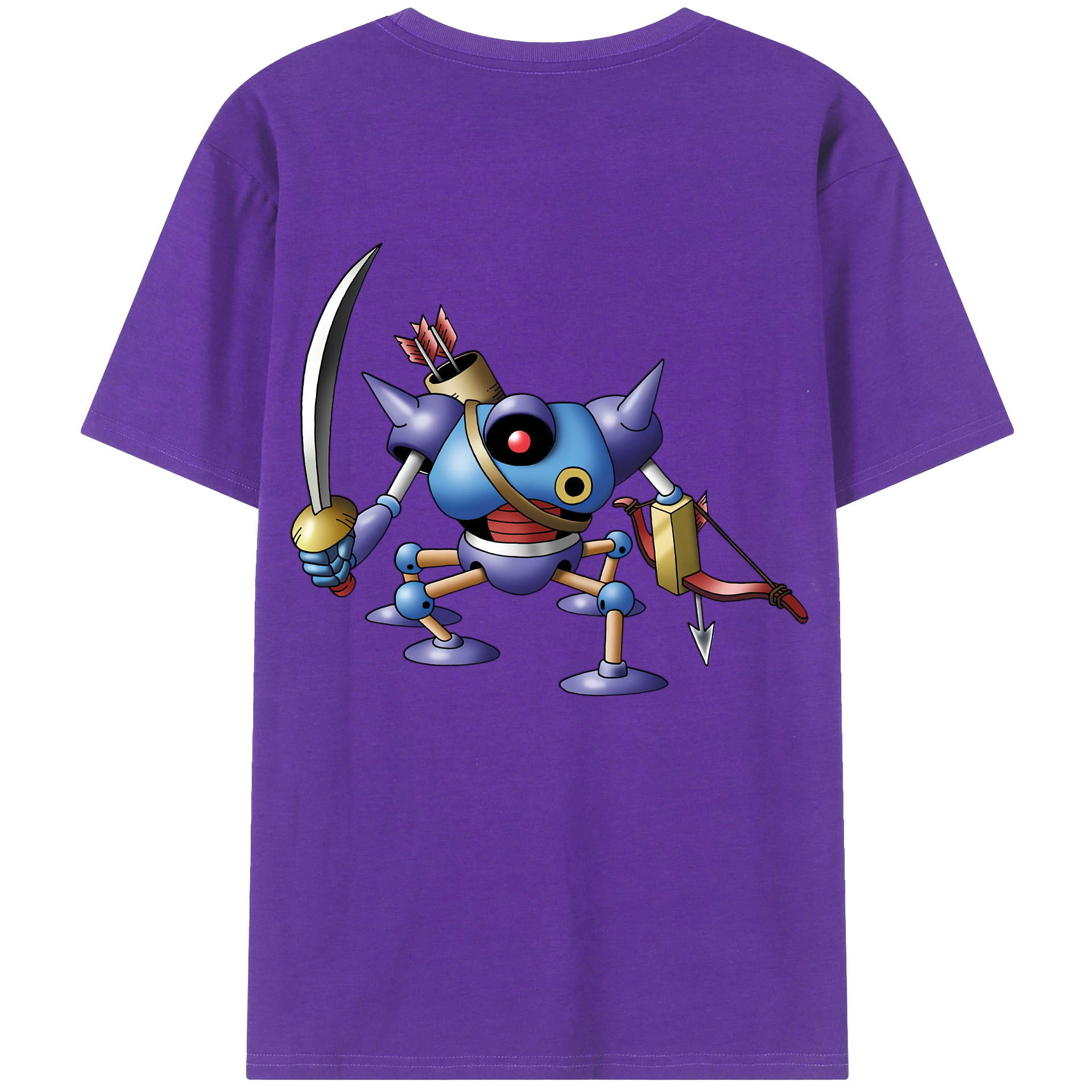 （画像用） ドラゴンクエスト Doragon Kuesuto Dragon Quest 綿100％半袖Tシャツ（背面プリント）