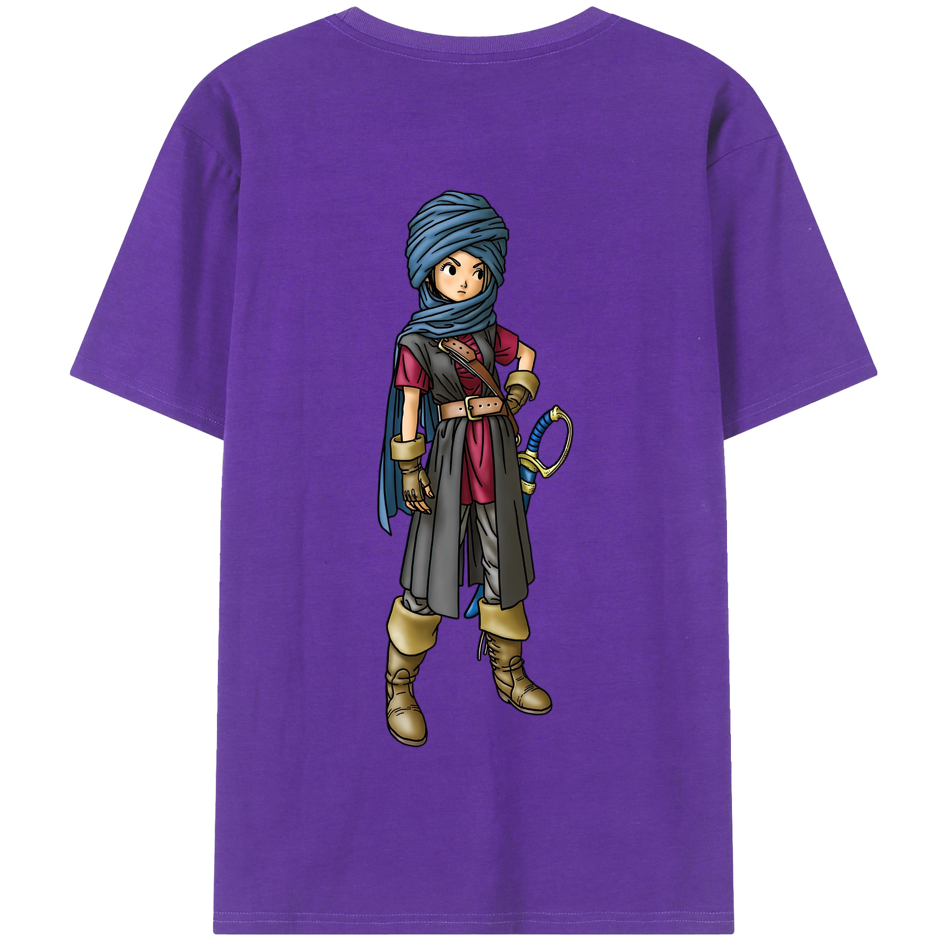 （画像用） ドラゴンクエスト Doragon Kuesuto Dragon Quest 綿100％半袖Tシャツ（背面プリント）