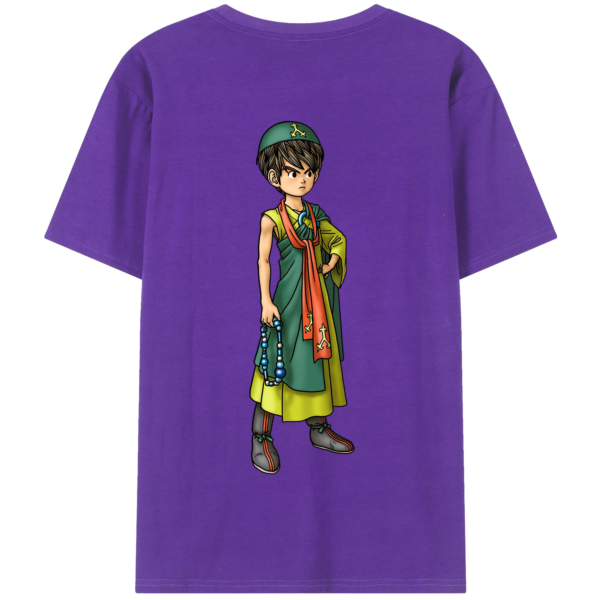 （画像用） ドラゴンクエスト Doragon Kuesuto Dragon Quest 綿100％半袖Tシャツ（背面プリント）