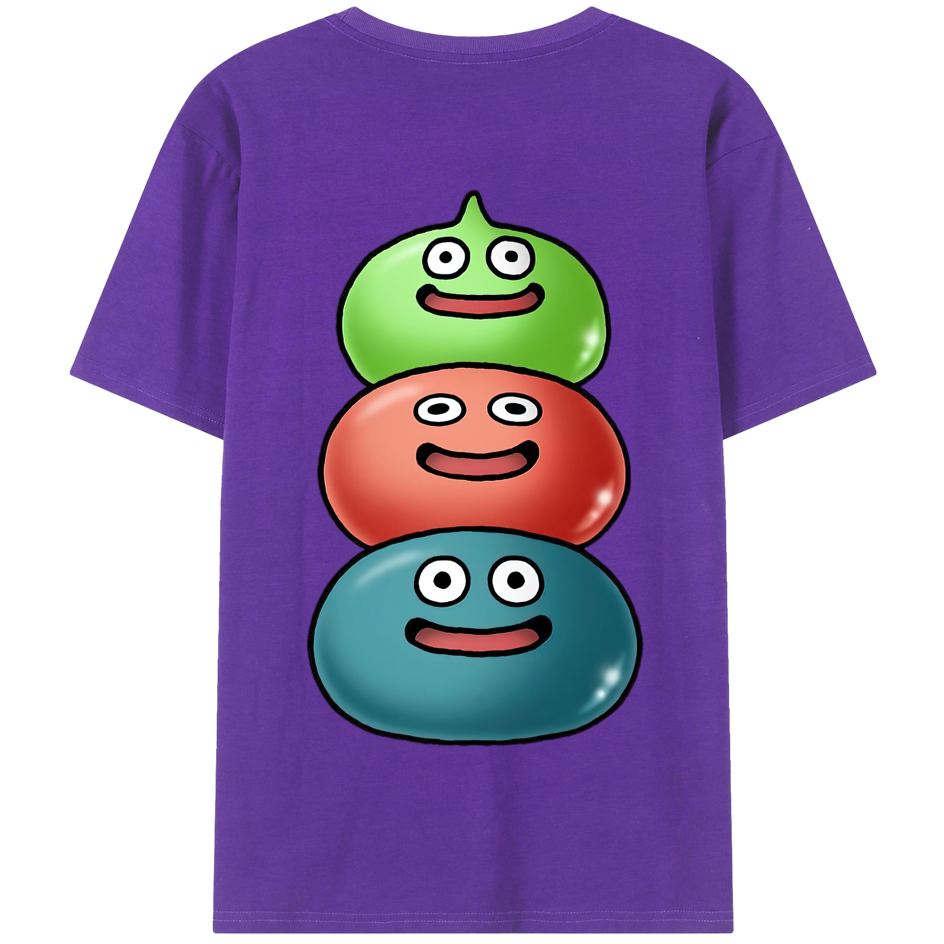 （画像用） ドラゴンクエスト Doragon Kuesuto Dragon Quest 綿100％半袖Tシャツ（背面プリント）