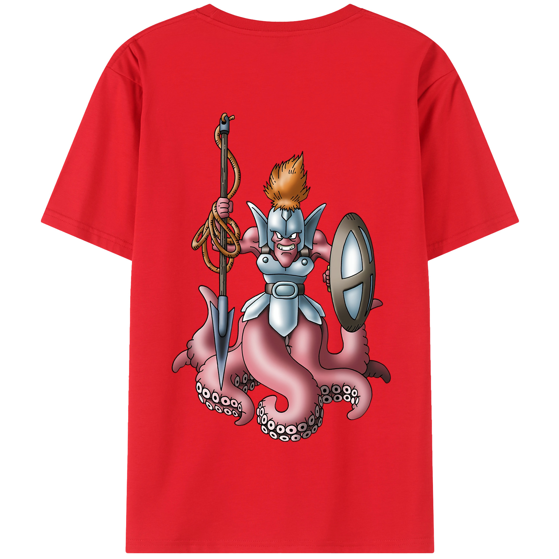 （画像用） ドラゴンクエスト Doragon Kuesuto Dragon Quest 綿100％半袖Tシャツ（背面プリント）