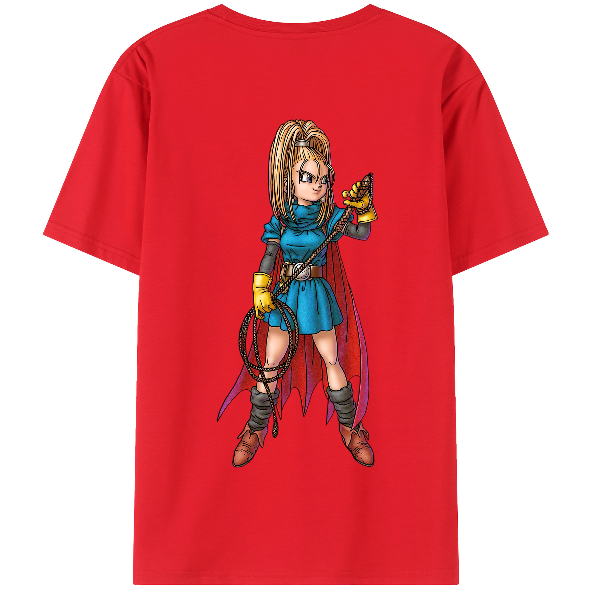 （画像用） ドラゴンクエスト Doragon Kuesuto Dragon Quest 綿100％半袖Tシャツ（背面プリント）