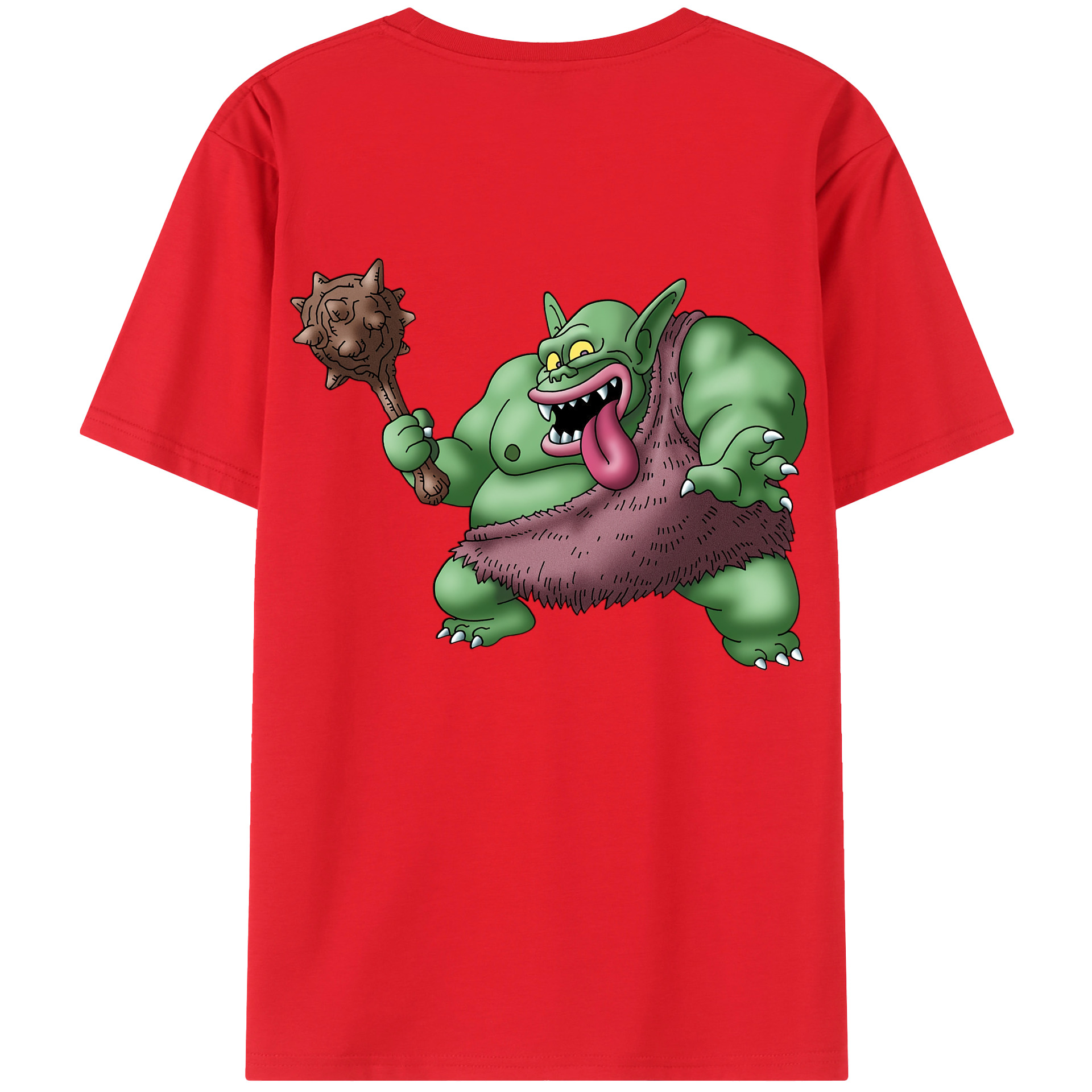 （画像用） ドラゴンクエスト Doragon Kuesuto Dragon Quest 綿100％半袖Tシャツ（背面プリント）